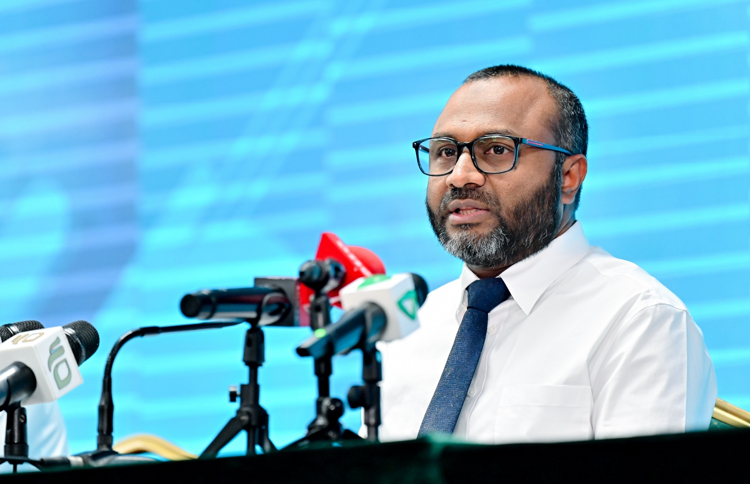 އިސްލާމިކް މިނިސްޓްރީގައި ބޭއްވި ޕްރެސް ކޮންފަރެންސްގައި މިނިސްޓަރު ޑރ. ޝަހީމް ވާހަކަދައްކަވަނީ.-- ފޮޓޯ: ނިޝާން އަލީ | މިހާރު