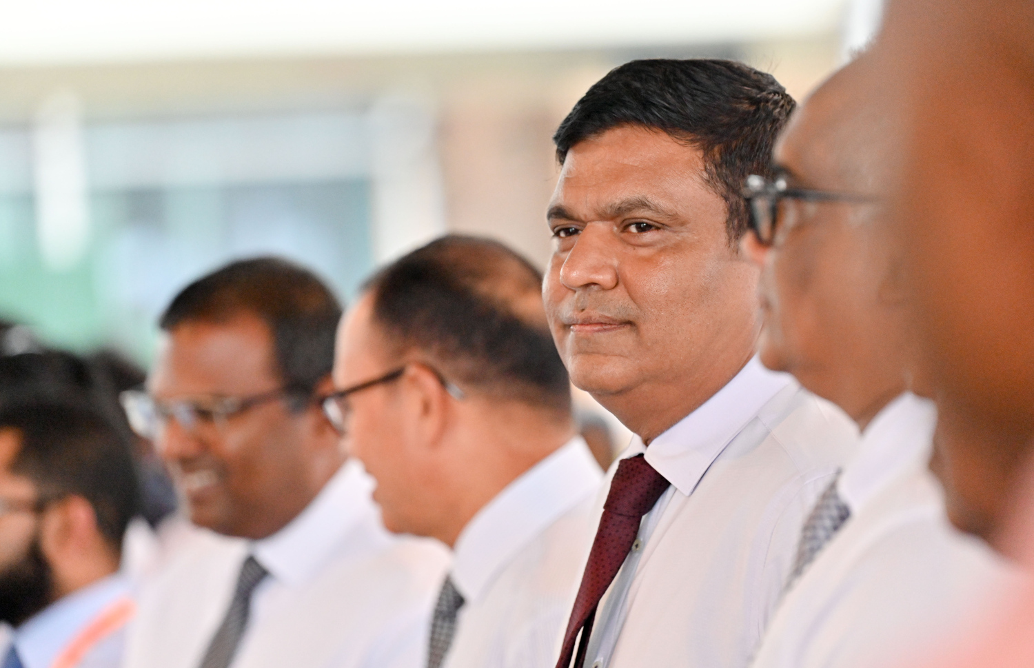 ގައުމީ އެއާލައިން މޯލްޑިވިއަން އެއާލައިނުގެ ފްލީޓަށް އިތުރުކުރާ އޭޓީއާރުގެ ހަތަރު ވަނަ ބޯޓު މިއަދު ރާއްޖެ ގެނެއަުމަށް މިއަދު ވެލާނާ އިންޓަނޭޝަނަލް އެއާޕޯޓުގައި ބޭއްވި ރަސްމިއްޔާތުގައ ޓްރާންސްޕޯޓު މިނިސްޓަރު މުހައްމަދު އަމީން ބައިވެރިވެވަޑައިގަންނަވަނީ.-- ފޮޓޯ: ނިޝާން އަލީ | މިހާރު