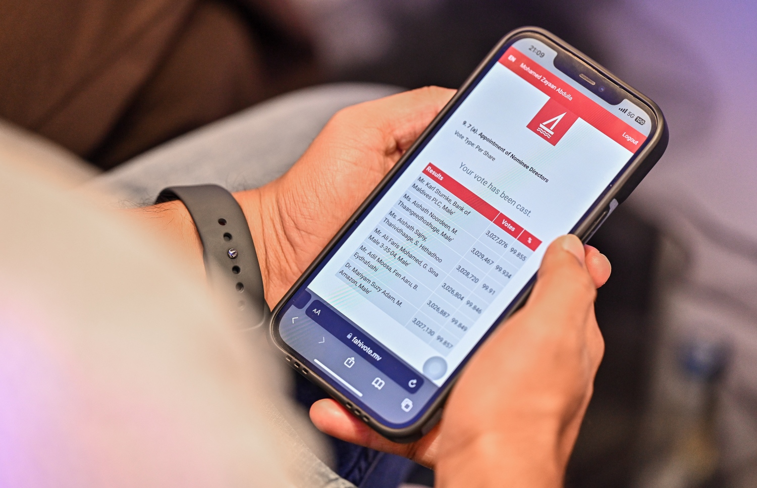 ބީއެމްއެލްގެ ބޯޑު މެންބަރުންނަށް ވޯޓު ދެއްވަނީ-- ފޮޓޯ: ފަޔާޒް މޫސާ / މިހާރު