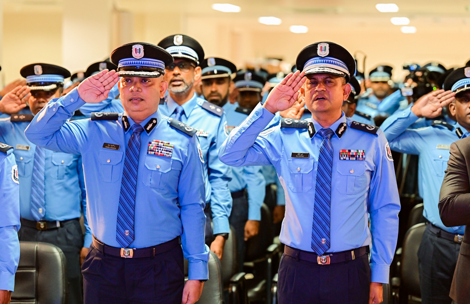 ފުލުހުންގެ އާ ސްޓްރެޓެޖިކް ޕްލޭން އިފްތިތާހުކުރުމަށް ބޭއްވި ރަސްމިއްޔާތު.-- ފޮޓޯ: ނިޝާން އަލީ | މިހާރު