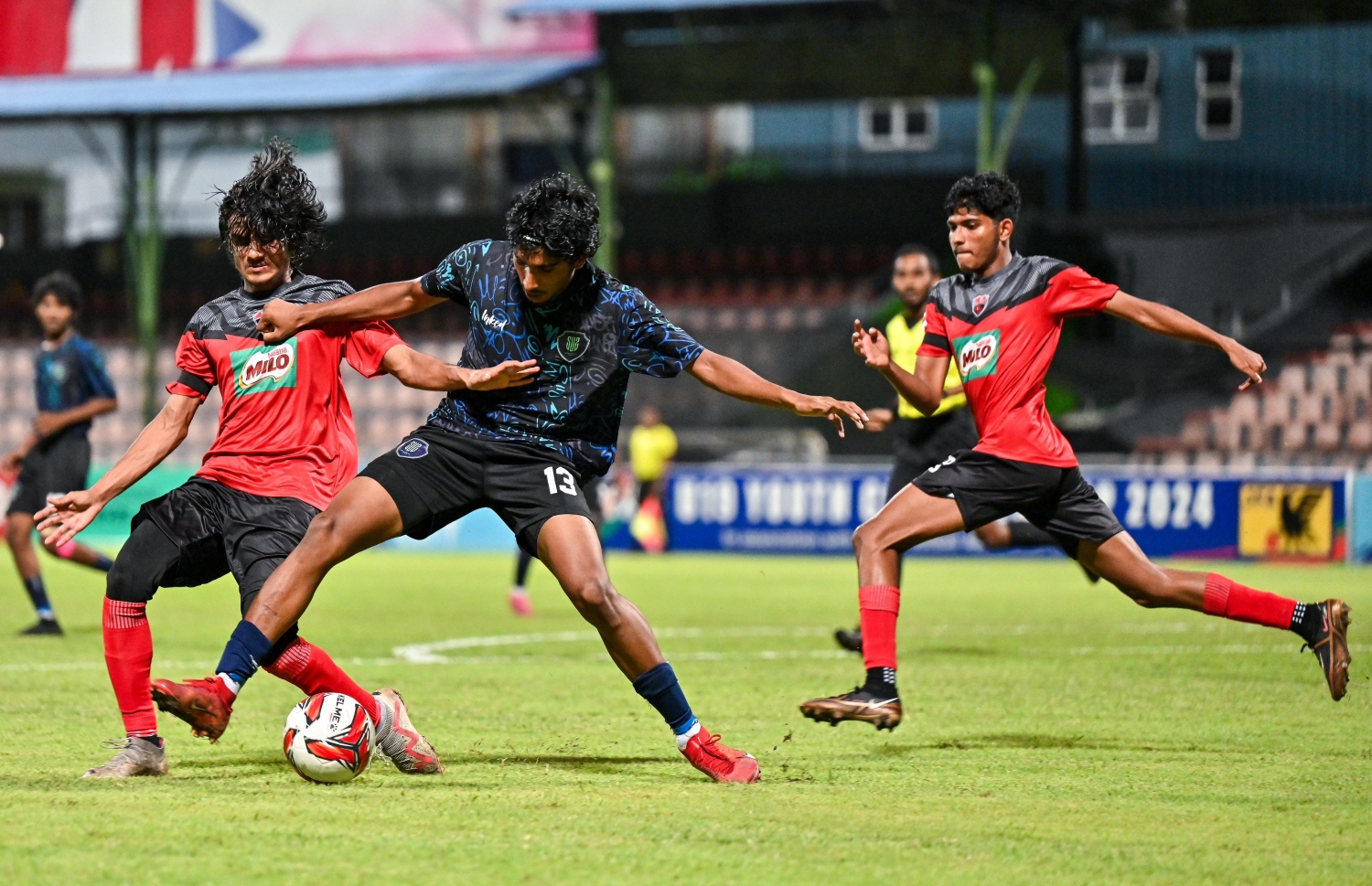 ޓީސީ އާއި ސަސް ބައްދަލުކުރި 19 އަހަރުން ދަށޫގެ ޔޫތު ޗެމްޕިއަންޝިޕް ފައިނަލް މެޗުގެ ތެރެއިން.-- ފޮޓޯ: ފަޔާޒް މޫސާ/ މިހާރު