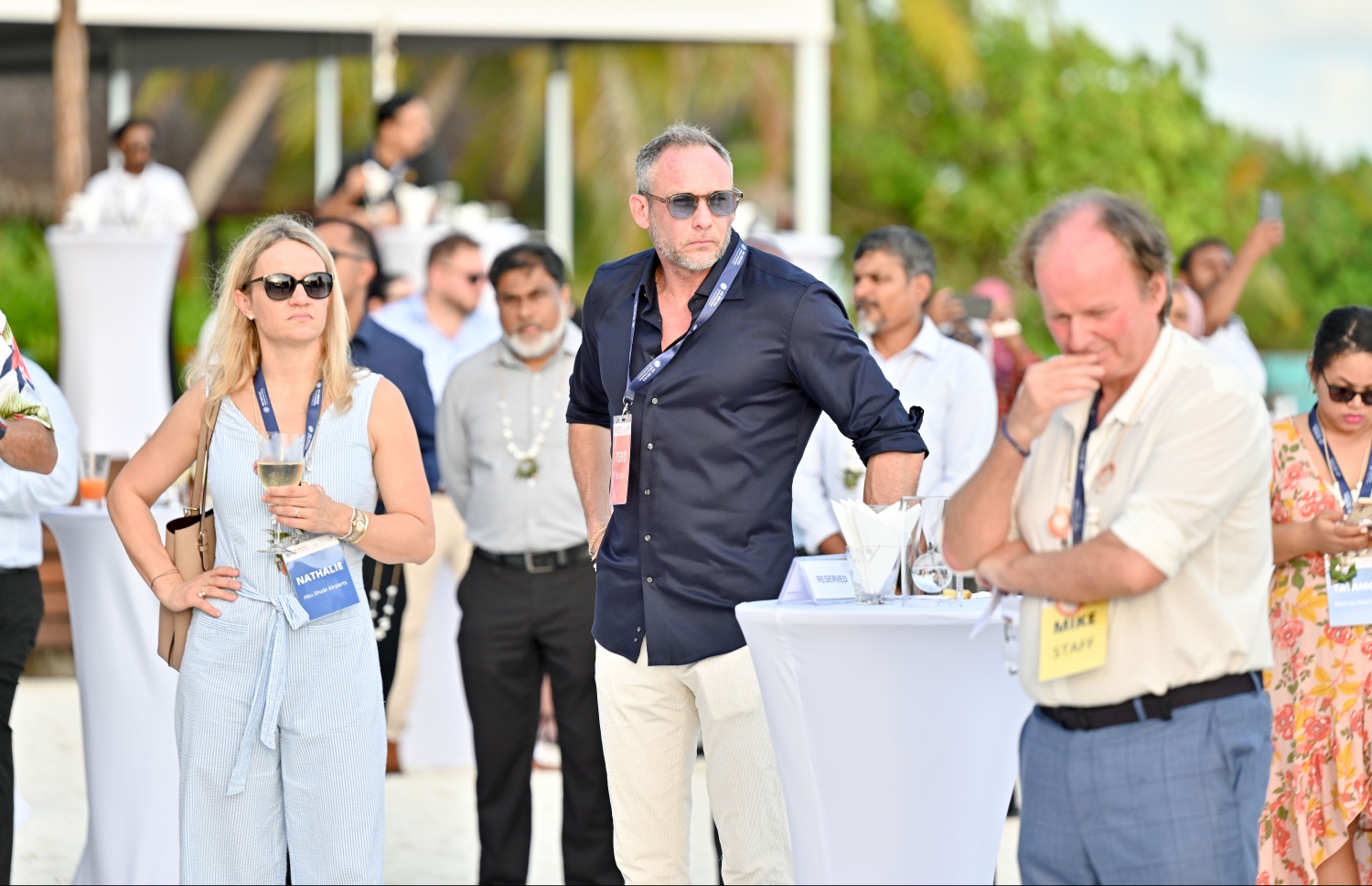 ޝެރަޓަން މޯލްޑިވްސް ގައި ބޭއްވި ދުނިޔޭގެ އެކި ގައުމުތަކުގެ އެއާލައިންތަކާއި އެއާޕޯޓުތައް އަދި އޭވިއޭޝަން ދާއިރާގެ އެކި ކުންފުނިތަކާއި އެ ދާއިރާގެ ކަމާބެހޭ މާހިރުން ބައިވެރިވާ އެއާ ސާވިސް ވޯލްޑް ކޮންގްރެސް ފެށުމުގެ ރަސްމިއްޔާތު .-- ފޮޓޯ: ނިޝާން އަލީ | މިހާރު