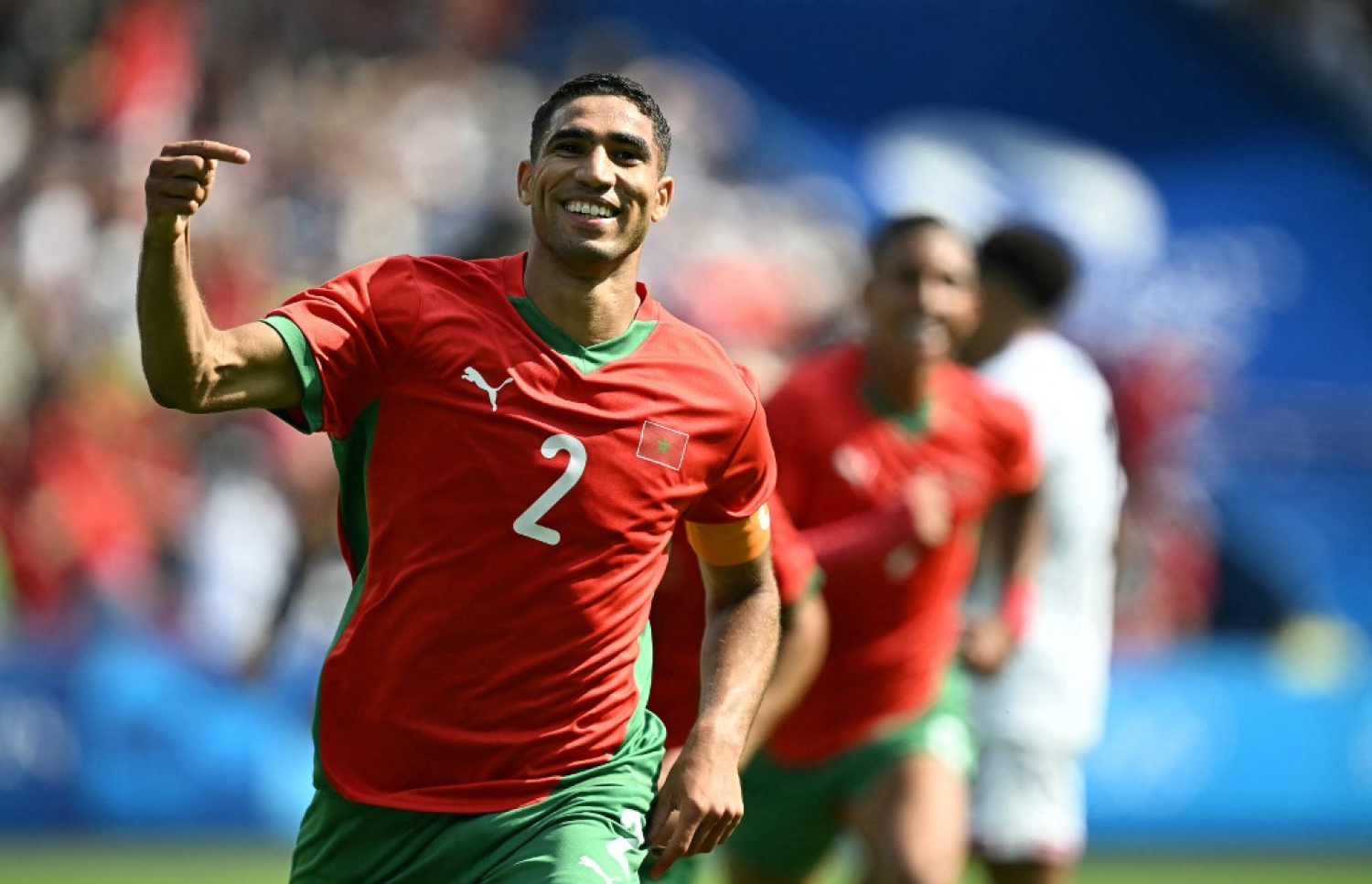 އަޝްރަފް ހަކީމީ، ގޯލު ޖެހުމަށް ފަހު.-- ފޮޓޯ: އޭއެފްޕީ