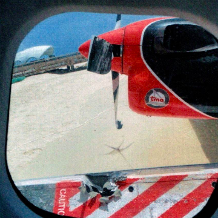 އެކްސިޑެންޓުވި ޓީއެމްއޭގެ ބޯޓުގެ ތަހުގީގުގެ ޕްރިލިމިނަރީ ރިޕޯޓުގައި ހިމަނާފައިވާ ބޯޓަށް ލިބުނު ގެއްލުމުގެ ފޮޓޯއެއް.