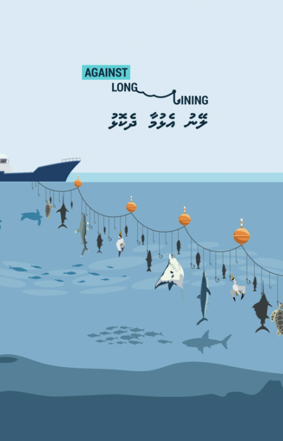 ލޭނު އެޅުމާ ދެކޮޅަށް އޯޝަން އެލައިންސް އިން ހަދާފައިވާ ޕޯސްޓަރެއް