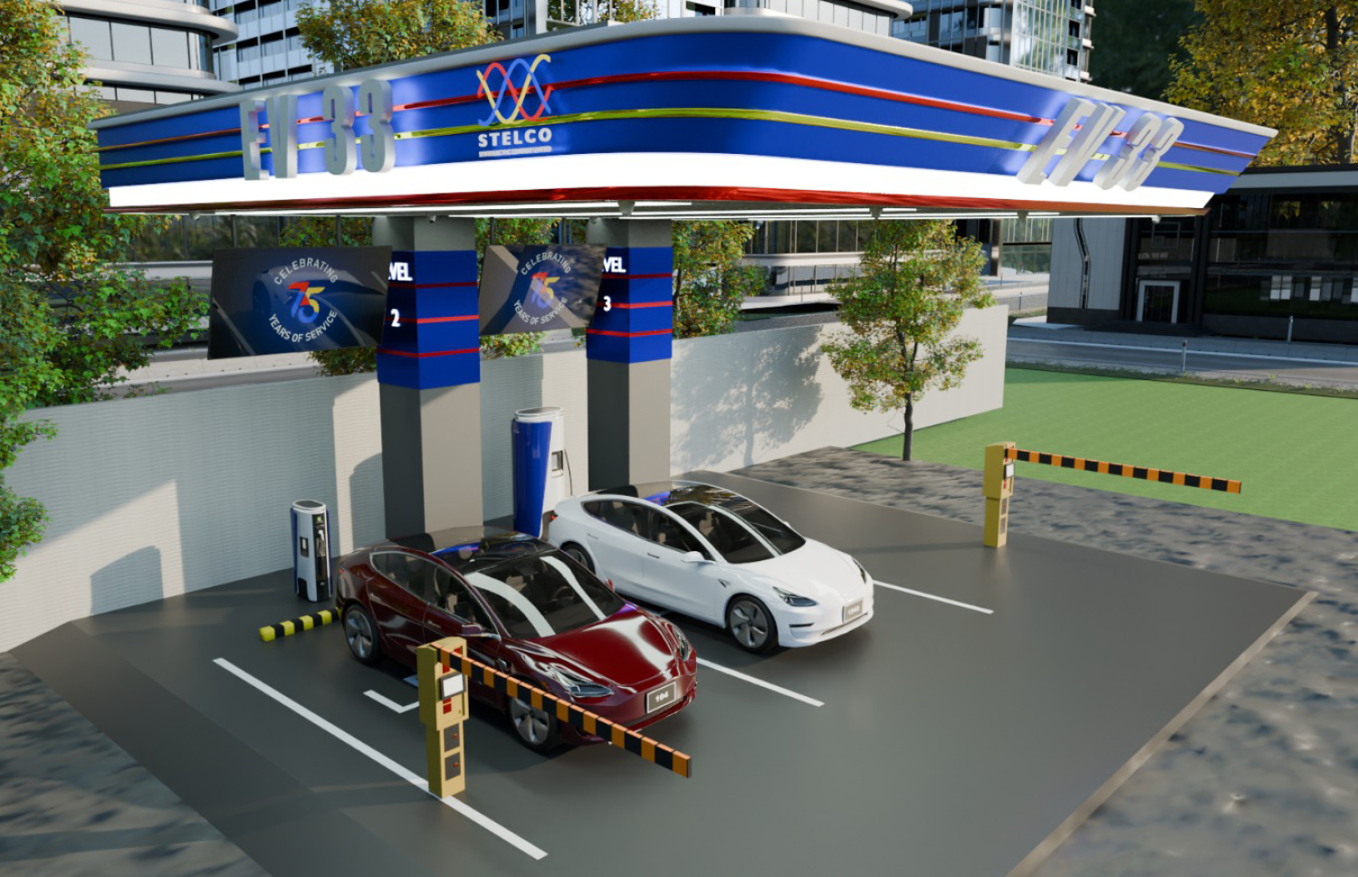 ސްޓެލްކޯއިން ޗާޖިންގް ސްޓޭޝަނެއްގެ ހިދުމަތް ފެށުމަށް ކުރަހާފައިވާ މޮޑެލްތައް.-- ފޮޓޯ: ސްޓެލްކޯ