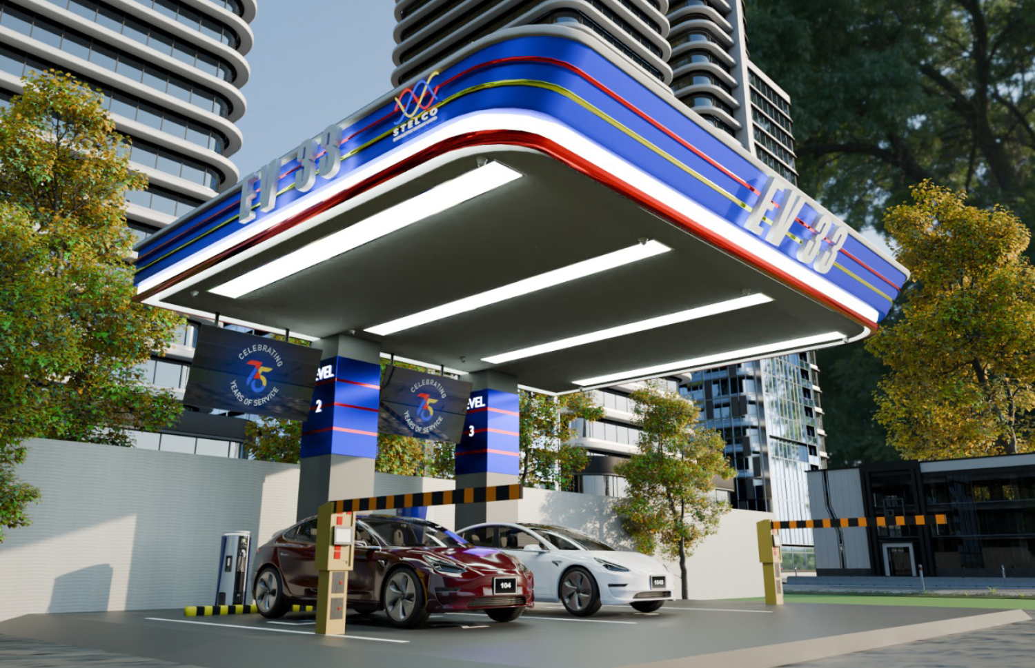 ސްޓެލްކޯއިން ޗާޖިންގް ސްޓޭޝަނެއްގެ ހިދުމަތް ފެށުމަށް ކުރަހާފައިވާ މޮޑެލްތައް.-- ފޮޓޯ: ސްޓެލްކޯ