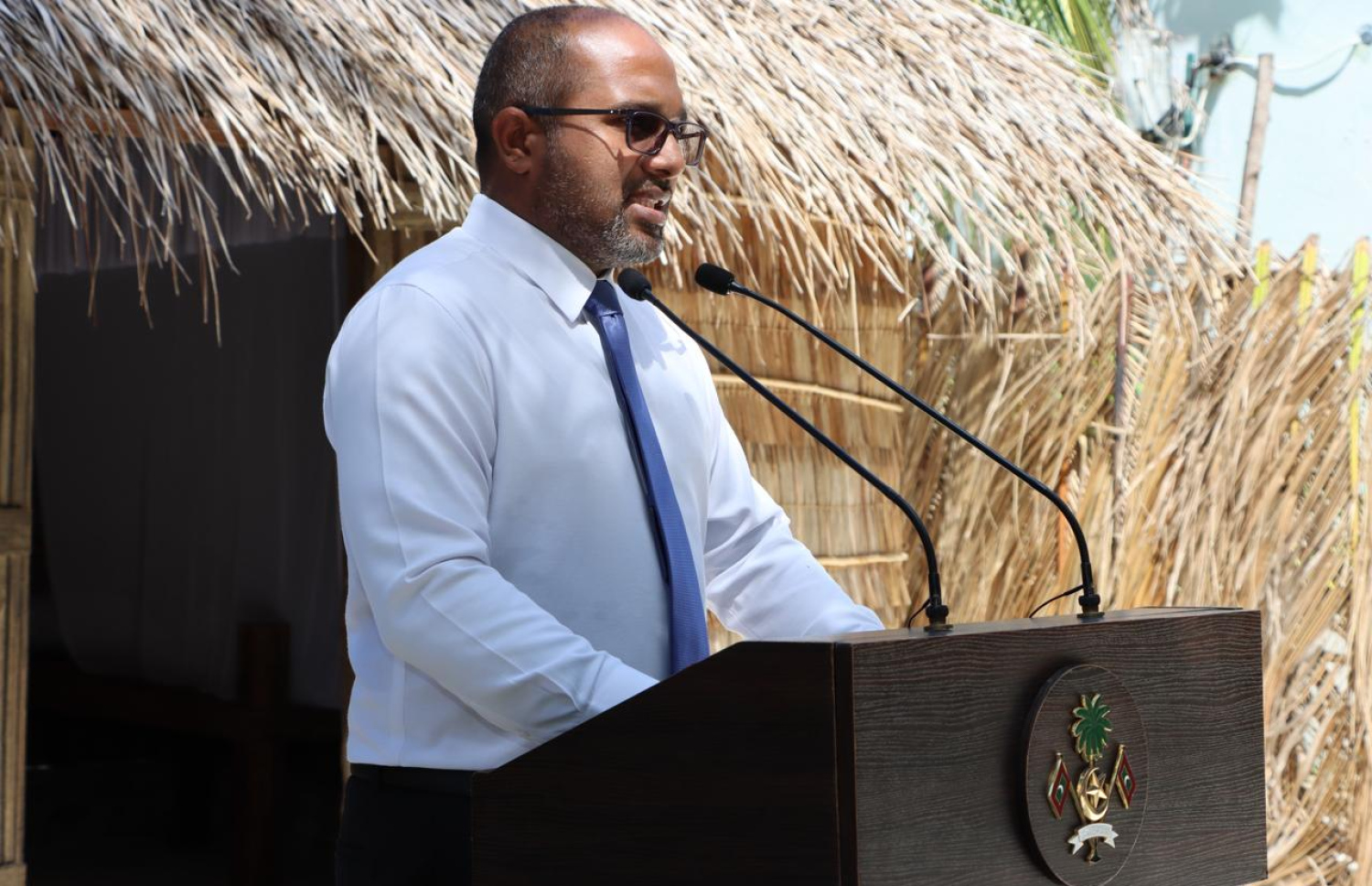 މާފުށީގައި ޖަލުގައި "ދިވެހި ސަގާފީ ގޯތި" ހުޅުވުމަށް ބޭއްވި ހާއްސަ ރަސްމިއްޔާތުގައި ހޯމް މިނިސްޓަރު އަލީ އިހުސާން ވާހަކަ ދައްކަވަނީ.-- ފޮޓޯ | މިނިސްޓްރީ