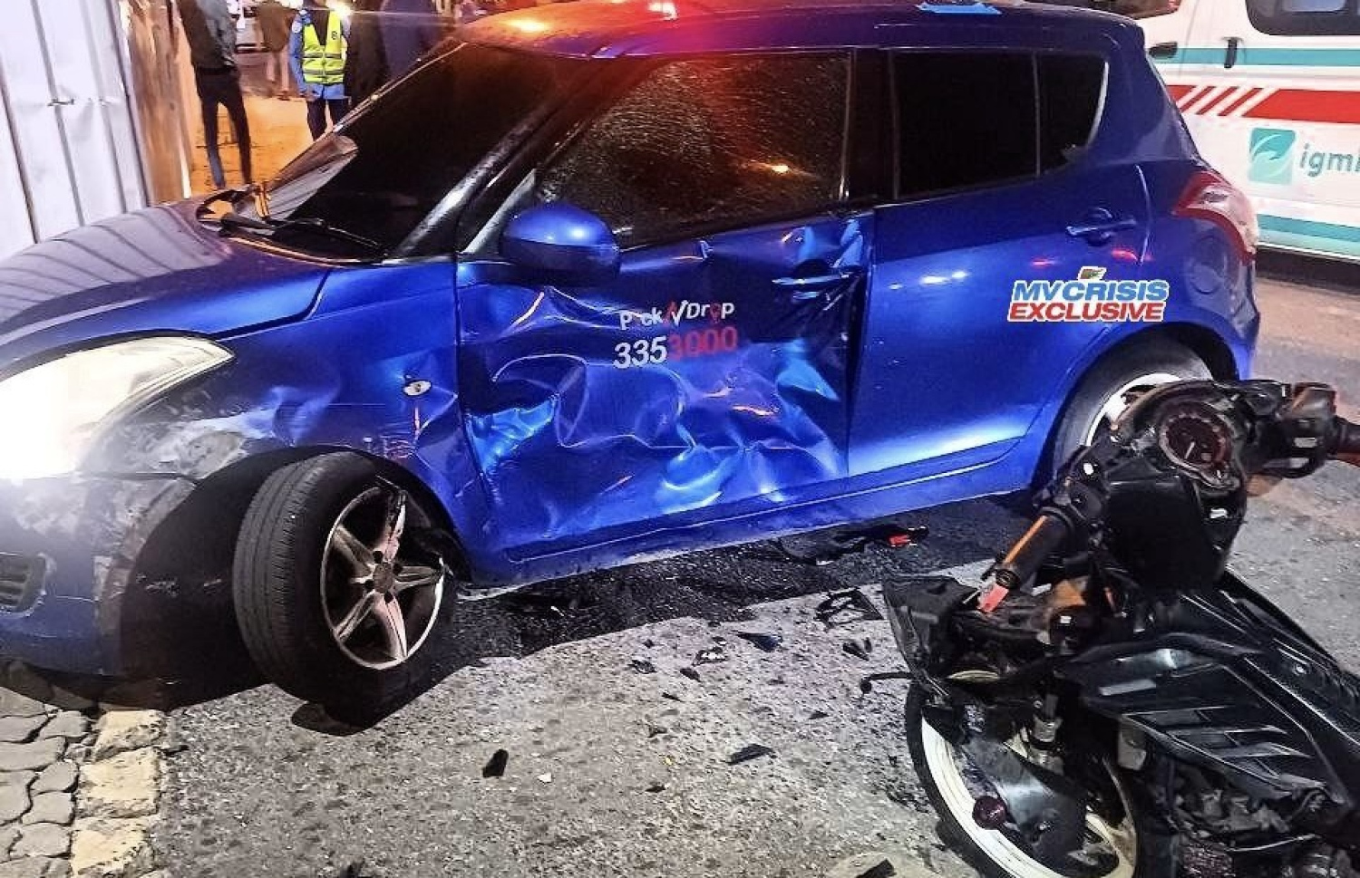 މާލޭގައި ހިނގި އެކްސިޑެންޓެއްގައި ކާރަކަށް ގެއްލުން ވެފައި.