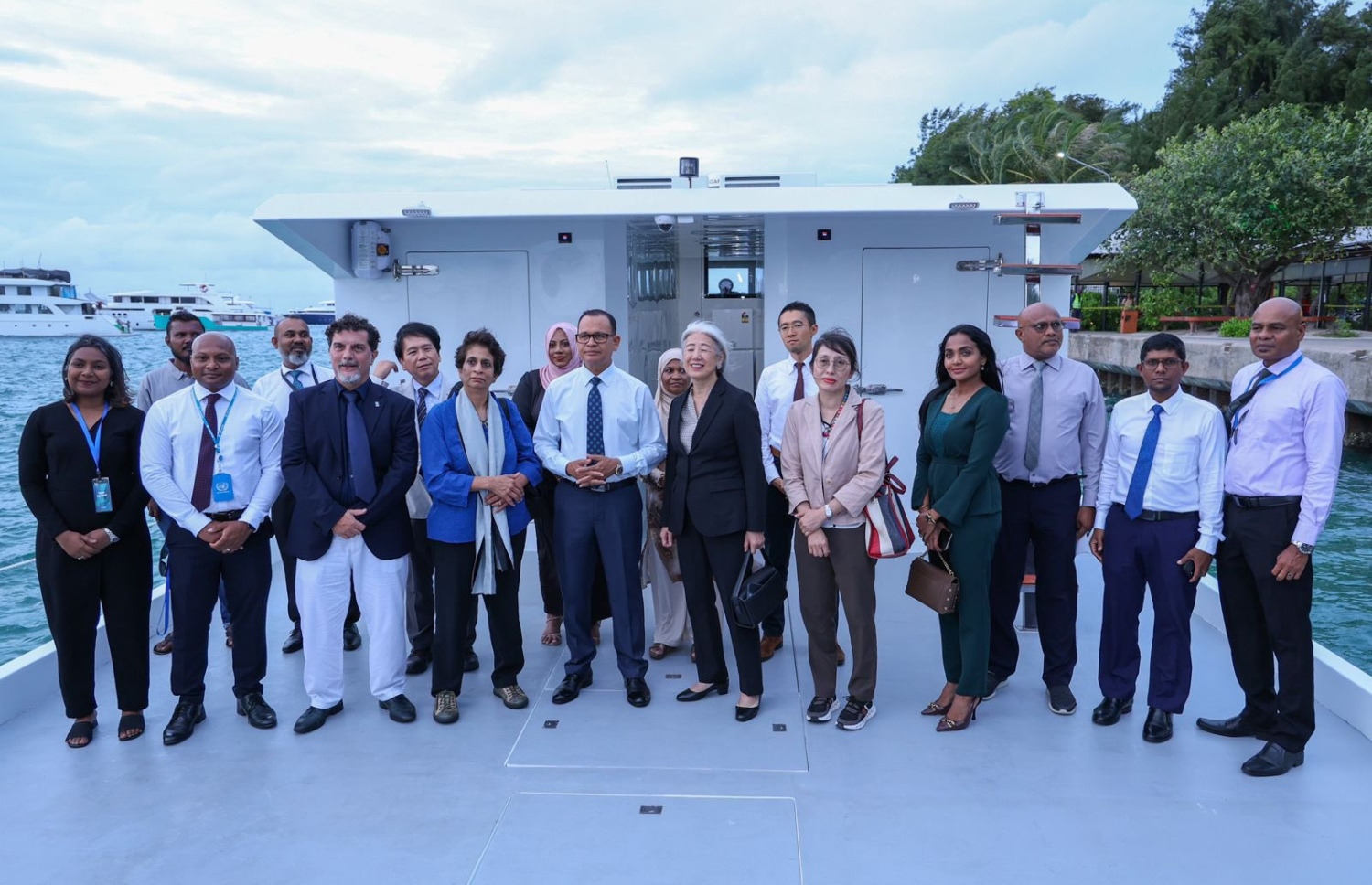 "އެގްރި ބޯޓް" އިފްތިތާހުކުރުމަށް ހުޅުމާލޭގެ ބަނދަރުގައި ބޭއްވި ރަސްމިއްޔާތު.-- ފޮޓޯ: ޔޫއެންޑީޕީ