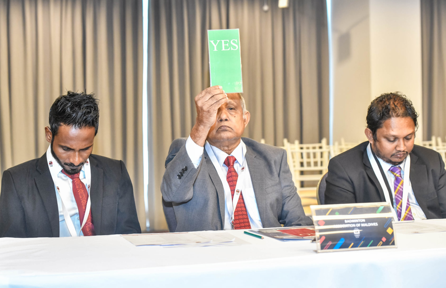 އެމްއޯސީ ކޮންގްރެސްގައި އެސޯސިއޭޝަނަކުން ވޯޓް ދެނީ --- ފައިލް ފޮޓޯ: އިސްމާއީލް ތޯރިގް |އެމްއޯސީ