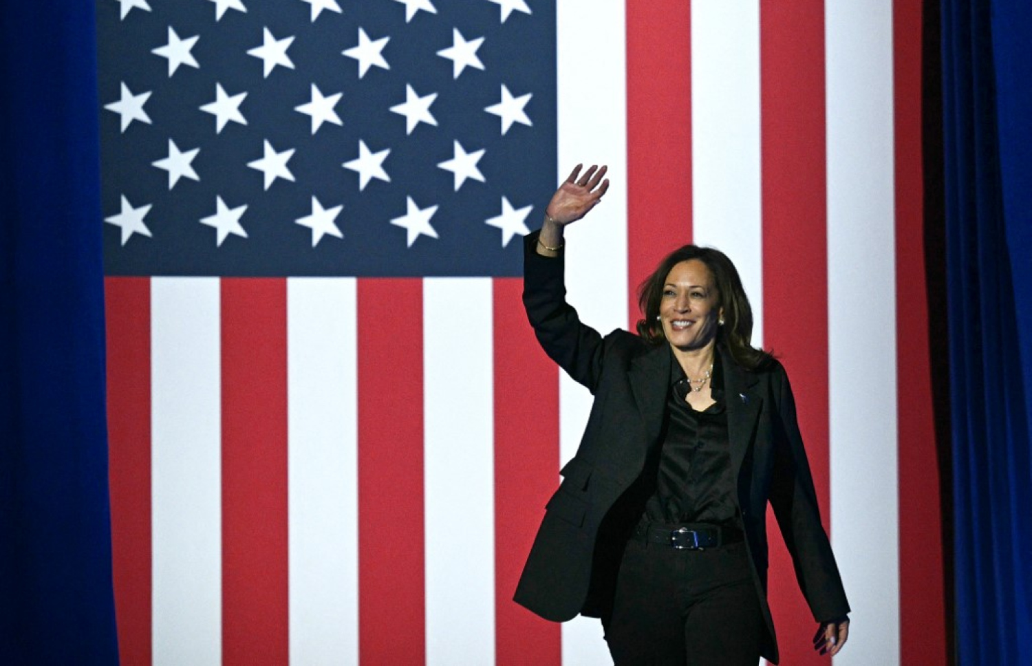 އެމެރިކާގެ ރިޔާސީ ކެންޑިޑޭޓް ނައިބު ކަމަލާ ހެރިސް ކެމްޕެއިން ރެލީއެއްގައި: ހިޔާލު ހޯދުމުގެ ވޯޓުތަކުން ކުޑަ ތަފާތަކުން ކުރީގައި އުޅުއްވަނީ އޭނާ. -- ފޮޓޯ: އޭއެފްޕީ