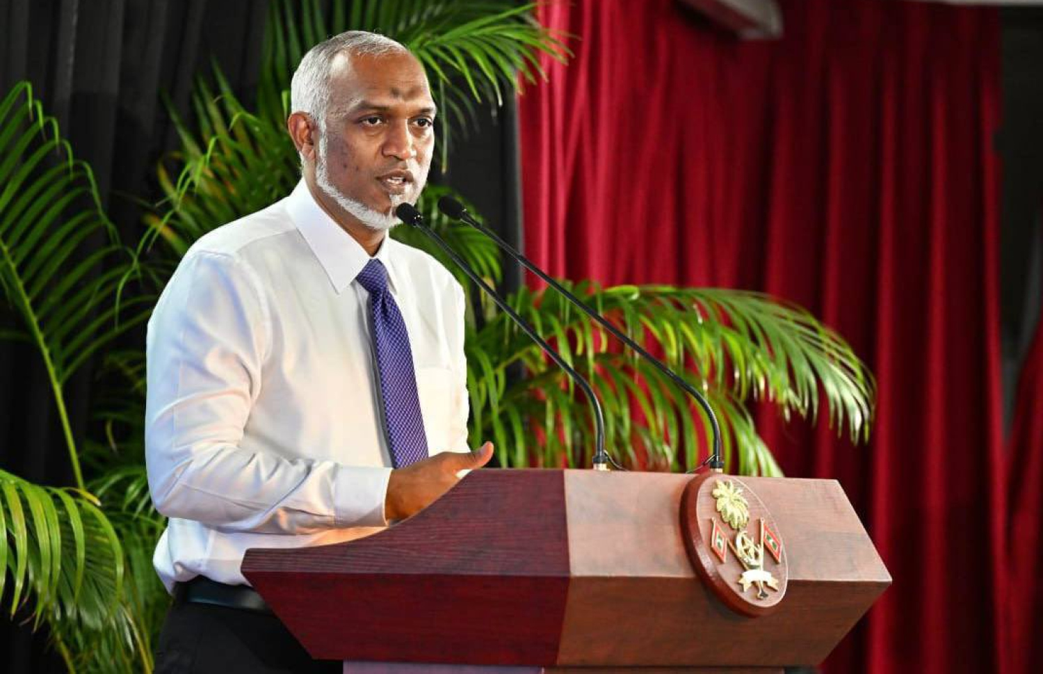 ރައީސް ޑރ މުހައްމަދު މުއިއްޒު ވާހަކަފުޅު ދައްކަވަނީ -- ފޮޓޯ: ރައީސް އޮފީސް