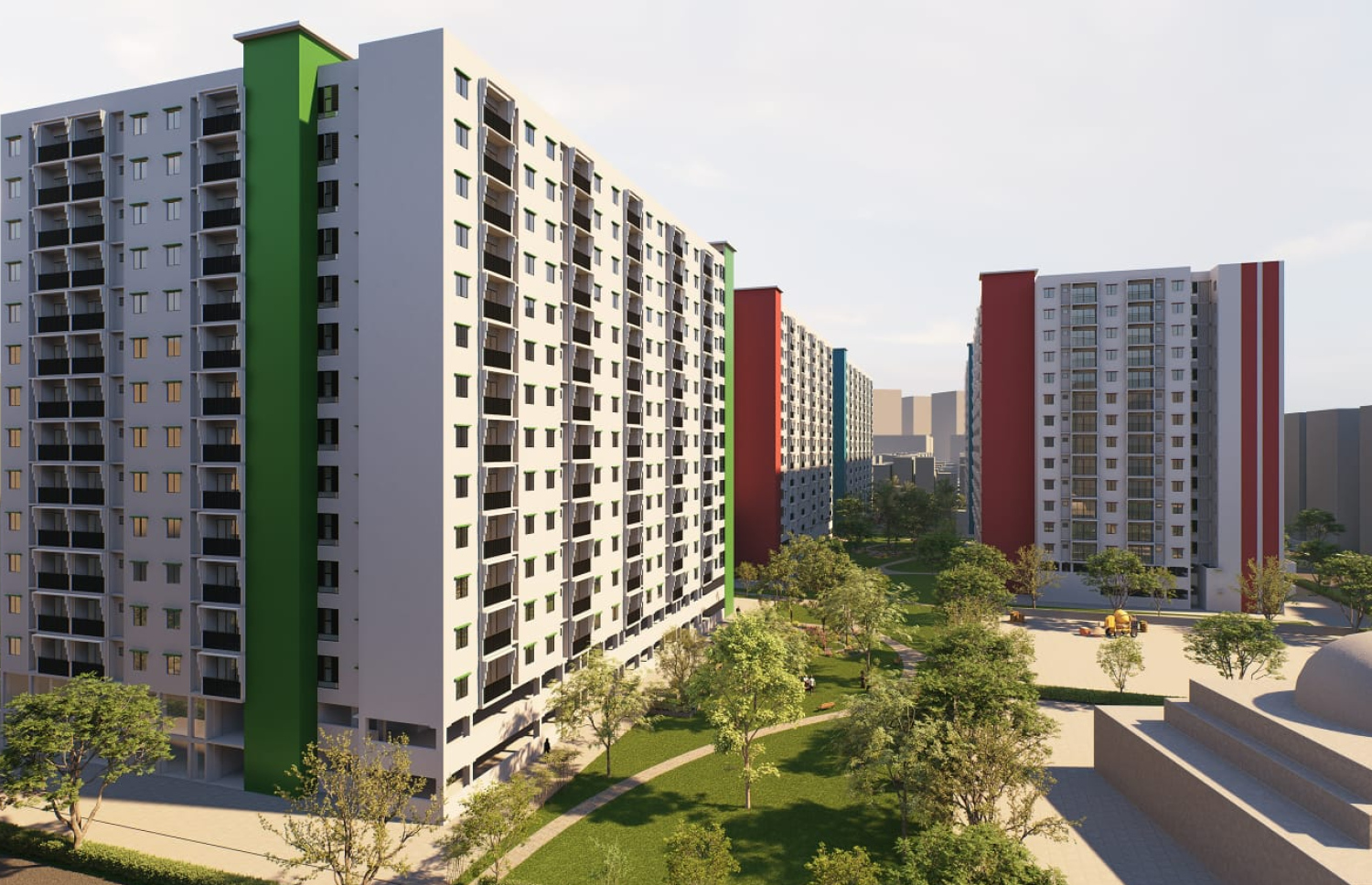 ހުޅުމާލޭގައި އަލަށް އިމާރާތްކުރަން އެެޗްޑީސީން ކަނޑައަޅާފައިވާ ސޯޝަލް ހައުސިންތަކުގެ މޮޑެލްއެއް