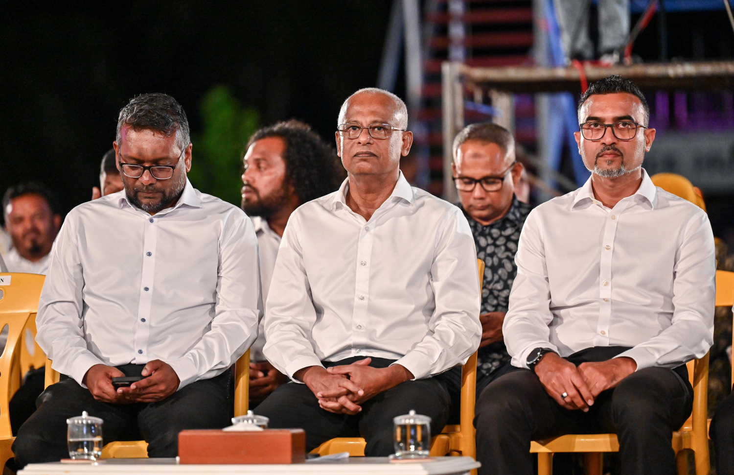 އެމްޑީޕީން މިރޭ ކާނިވާ ސަރަހައްދުގައި ބޭއްވި ޖަލްސާގައި ކުރީގެ ރައީސް އިބްރާހިމް މުހައްމަދު ސޯލިހު. --ފޮޓޯ: ފަޔާޒް މޫސާ | މިހާރު