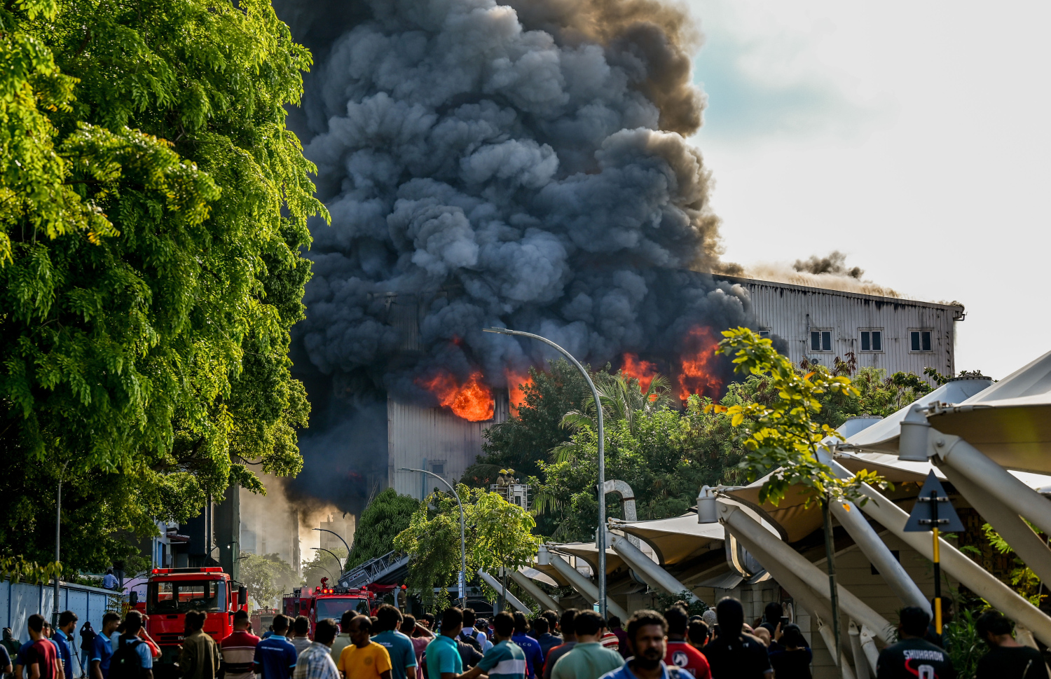 މ. ގްރީން ބިލްޑިންގައި ރޯވެ އަނދަމުން ދަނީ: އެއީ ތިން މިނިސްޓްރީއަކާއި މާލޭ ސިޓީ ކައުންސިލްގެ އޮފީހެއް ހިންގާ އިމާރާތެއް.-- ފޮޓޯ: ނިޝާން އަލީ | މިހާރު