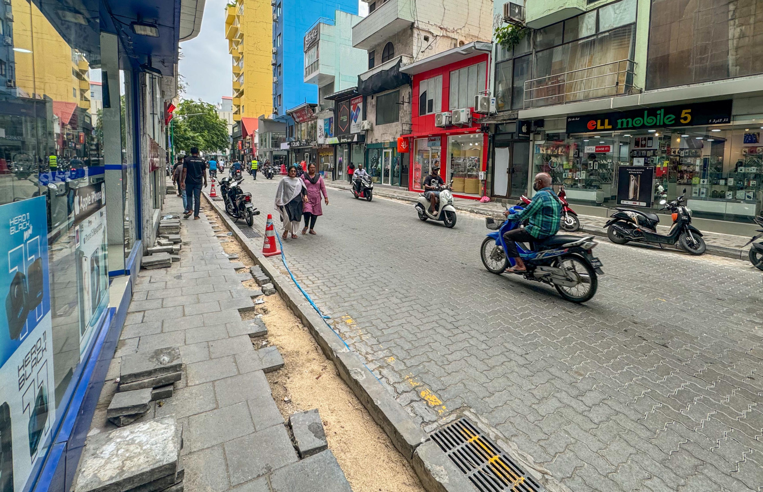 މާލޭ ސިޓީ ކައުންސިލުން މަޖީދީ މަގުން މިފަހުން މަރާމާތުކޮށްފައިވާ ސަރަހައްދު.-- ފޮޓޯ: ނިޝާން އަލީ | މިހާރު