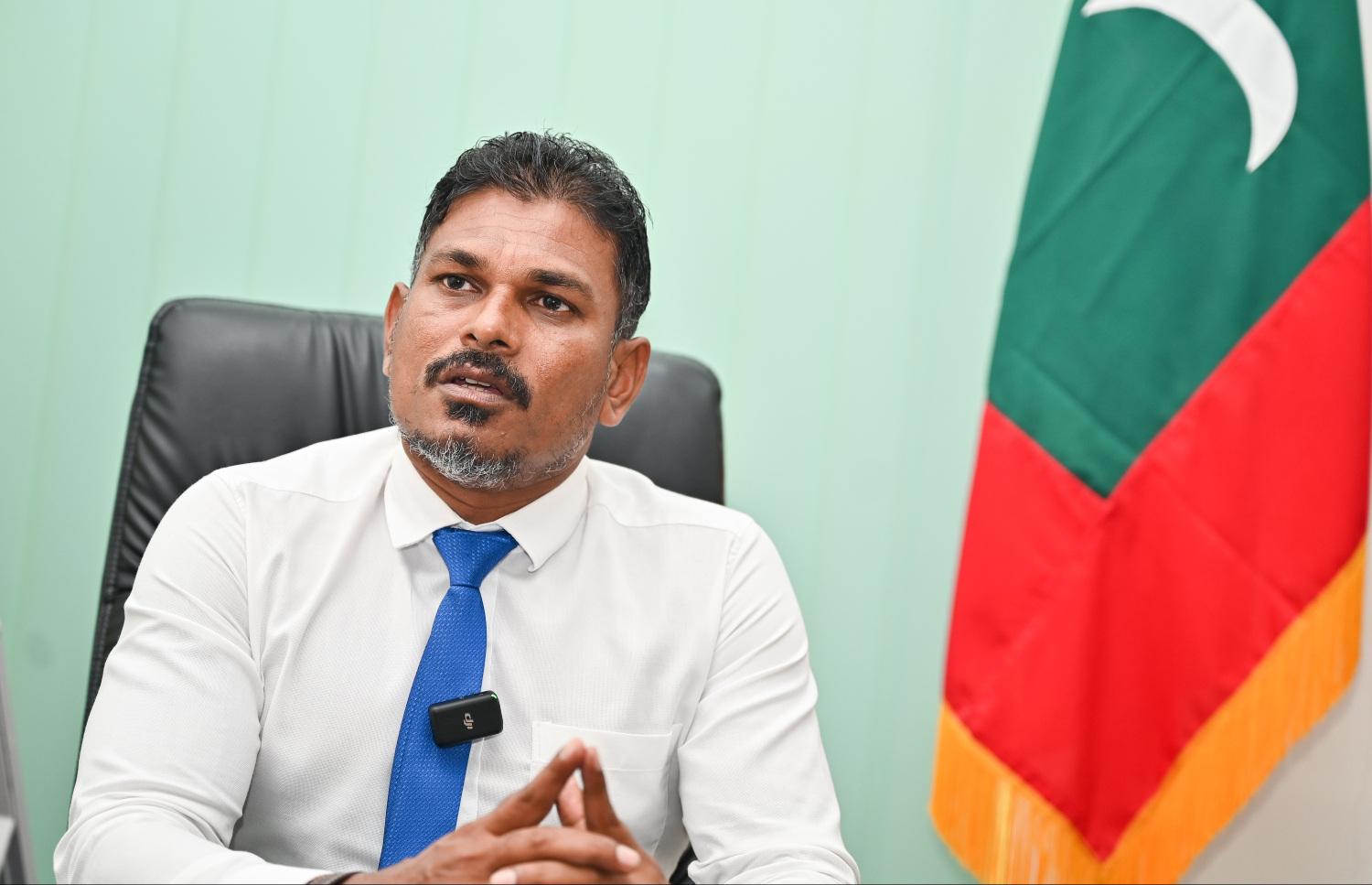 ތިނަދޫ މޭޔަރު ސައުދު އަލީ.-- ފޮޓޯ: ފަޔާޒު އަލީ | މިހާރު