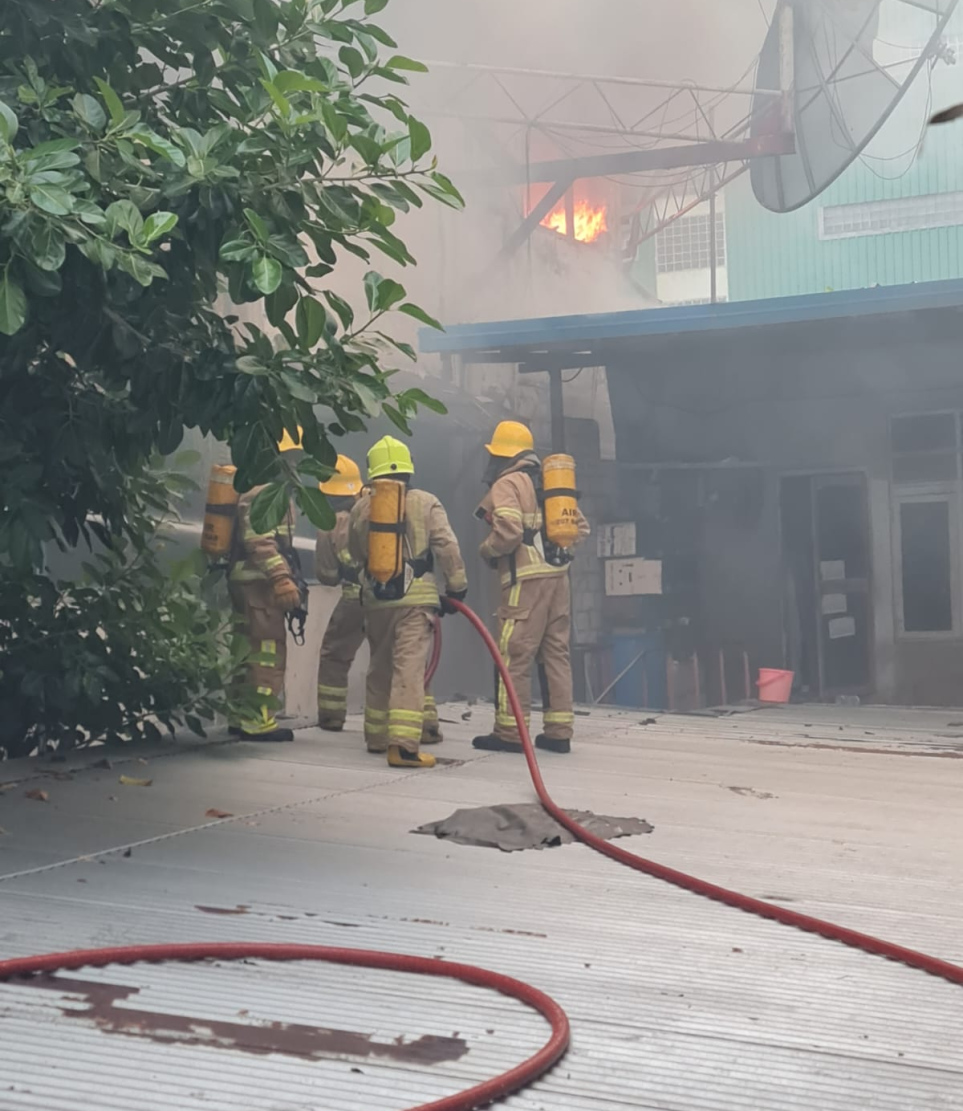 މ. ހައުސް ޕްލާޒާގައި ރޯވި އަލިފާންގަނޑު ނިއްވާލުމުގެ މަސައްކަތް ފަޔާ ފައިޓަރުން ކުރަނީ.-- ފޮޓޯ: އެމްއެންޑީއެފް