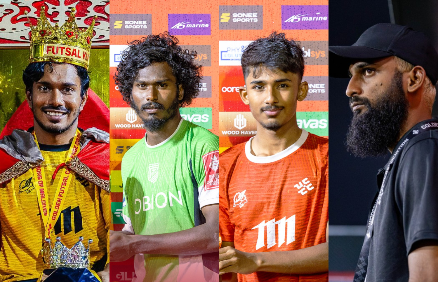 އެންމެ މޮޅު ކޯޗު ހައިސަމް، އުންމީދީ ކުޅުންތެރިޔާ ރަޔާން، ޓޮޕް ސްކޯރާ ޝާއިން އަދި ކިންގް ސަލީލް. -- ފޮޓޯ: އިމޭޖަސް އެމްވީ