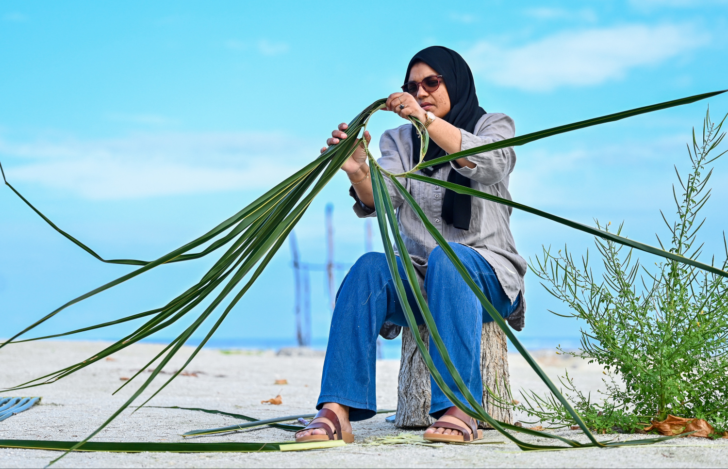 ފަން ވިއުމުގެ ހުނަރު "މިހާރު" ގެ ނޫސްވެރިންނަށް އައިސްތު ދައްކާލަނީ.---ފޮޓޯ: ފަޔާޒު މޫސާ| މިހާރު