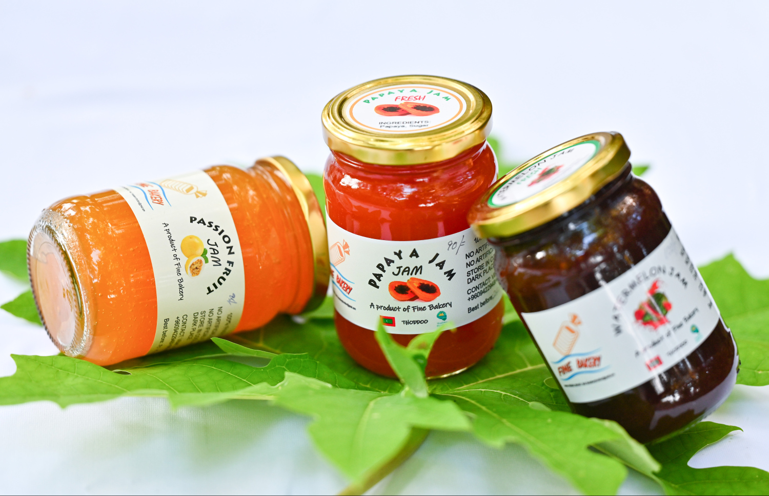 ތޮއްޑޫ ތިއްތަ ހަދާ ތިން ވައްތަރުގެ ޖޭމް. -- ފޮޓޯ: ފަޔާޒް މޫސާ | މިހާރު