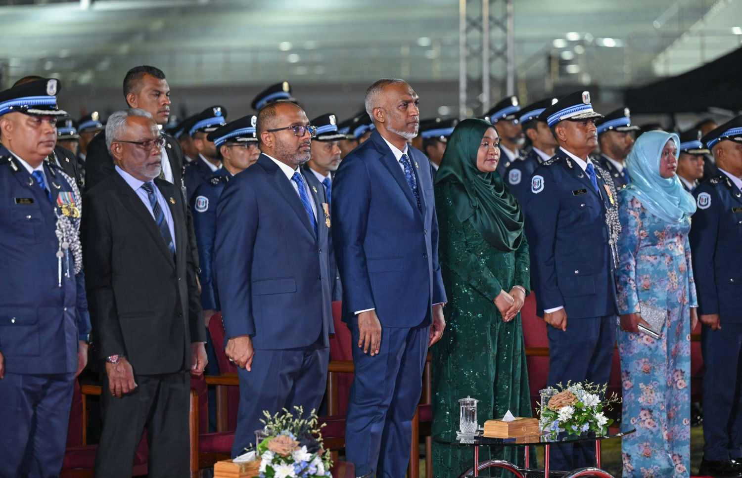 ފުލުހުންގެ 92 ވަނަ އަހަރީ ދުވަސް ފާހަގަކުރުމުގެ ގޮތުން ބޭއްވި ރަސްމީ ޖަލްސާ.-- ފޮޓޯ: ރައީސް އޮފީސް