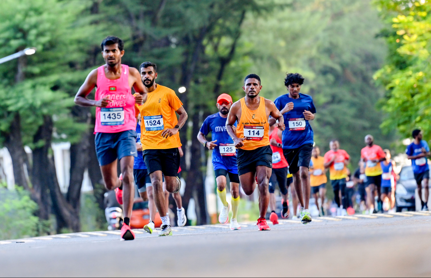 ރާއްޖޭގެ އެންމެ ބޮޑު އެއް ޖިމް، ޓީއެފްޖީ، އިން އިންތިޒާމްކޮށް މިއަދު ހުޅުމާލޭގައި ބޭއްވި "އެމްވީ ރަން"ގެ ބައިވެރިން މިއަދު ދުވަނީ.-- ފޮޓޯ: ނިޝާން އަލީ | މިހާރު