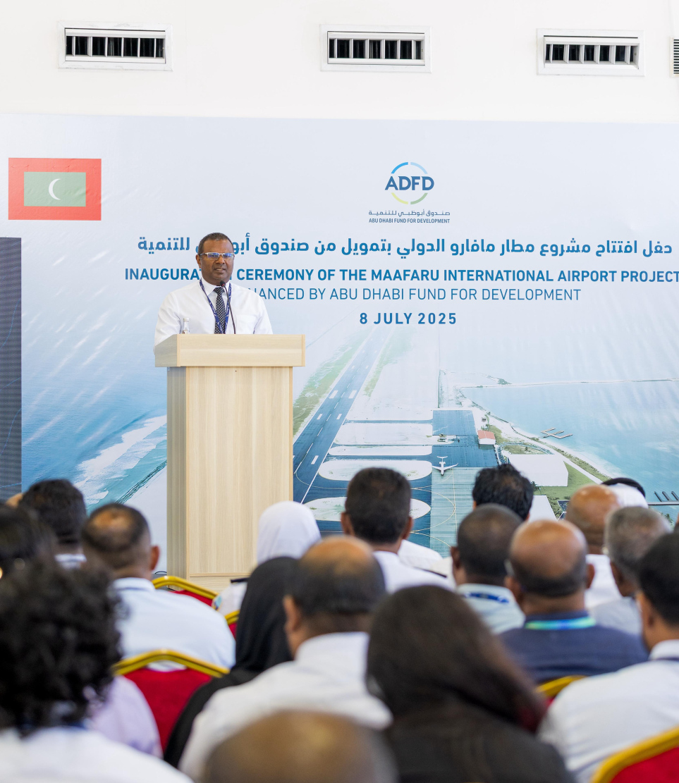 މާފަރު އިންޓަނޭޝަނަލް އެއާޕޯޓް އިންޓަނޭޝަނަލް ފެންވަރުގައި ހުޅުވުމަށް ބޭއްވި ރަސްމިއްޔާތު.-- ފޮޓޯ: ކޮންސްޓްރަކްޝަން މިނިސްޓްރީ