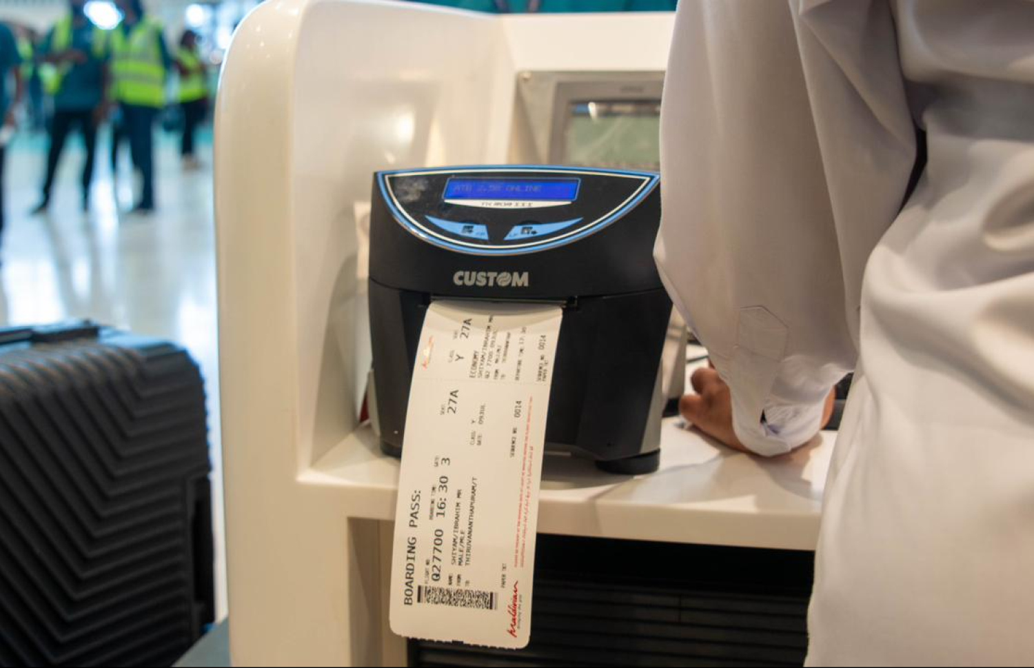 ވެލާނާ އިންޓަނޭޝަނަލް އެއާޕޯޓުގެ އާ ޓާމިނަލުގެ ޗެކް-އިން ސިސްޓަމް ރަނގަޅަށް މަސައްކަތްކުރޭތޯ ކަށަވަރުކުރުމަށް ބޭއްވި ޓްރަޔަލް.-- ފޮޓޯ: އެމްއޭސީއެލް