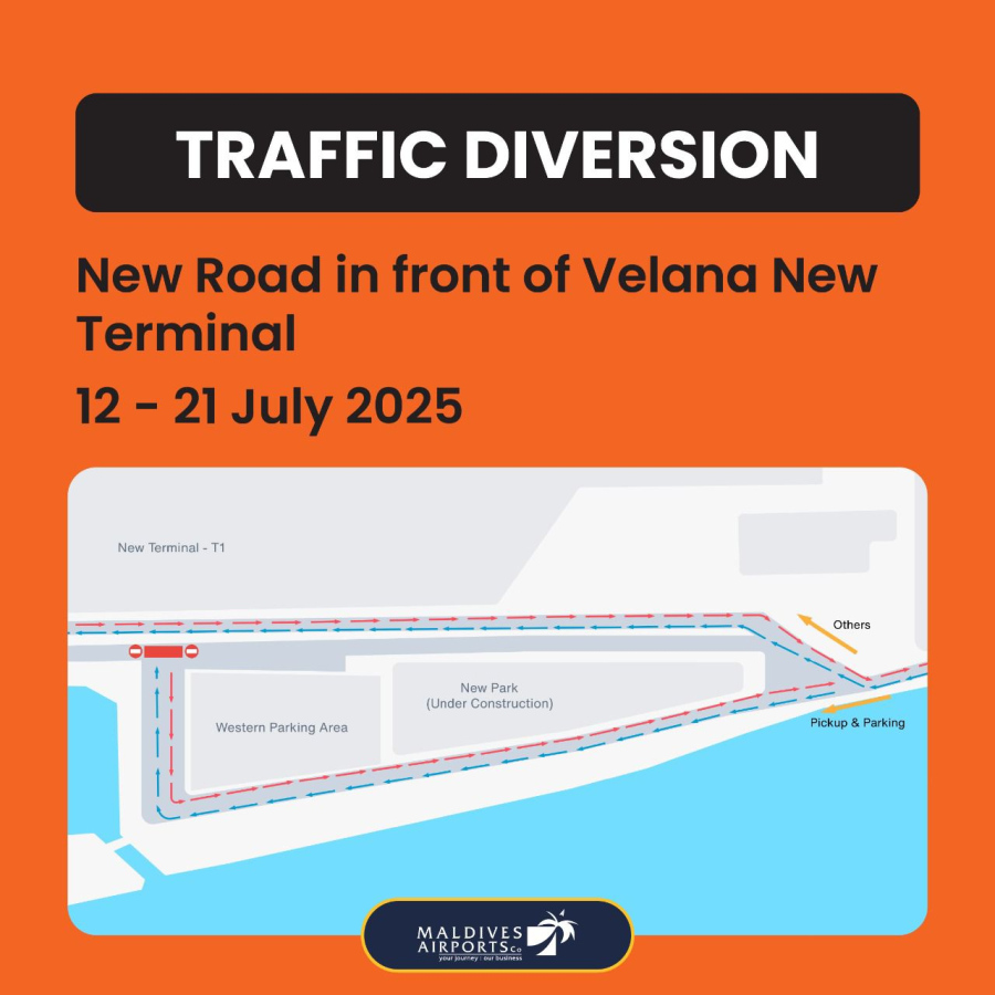 ވެލާނާ އެއާޕޯޓުގެ ޓްރެފިކް ފްލޯއަށް ވަގުތީ ގޮތުން ގެނައި ބަދަލުތައް.