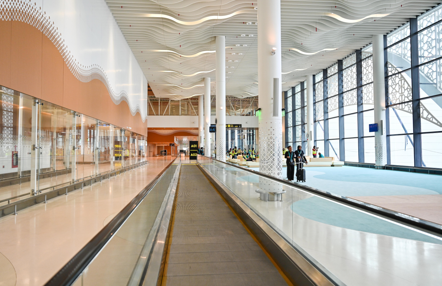 ވެލާނާ އިންޓަނޭޝަނަލް އެއާޕޯޓުގެ އާ ޓާމިނަލްގެ ވޯކަލޭޓާއެއް: އެ ޓާމިނަލުގެ އެކި ސަރަހައްދުގައި ވޯކަލޭޓާ ކޮށްފައިވޭ.--- ފޮޓޯ: ފަޔާޒު މޫސާ | މިހާރު