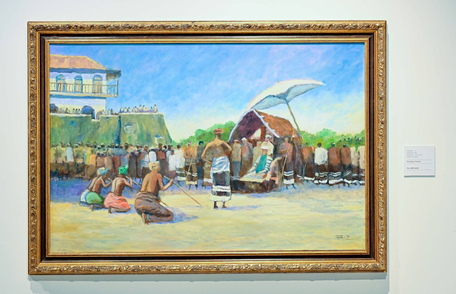 ރާއްޖޭގެ އެހާރާއި މިހާރުގެ ދިރިއުޅުން ދައްކުވައިދޭ ކުރެހުންތަކާ އެކު، އާޓް ގެލެރީގައި މިހާރު ކުރިއަށް ގެންދާ މަނާގޭ އަބްދުﷲ ފާއިޒުގެ ކުރެހުމުގެ މައުރަޒުގެ ކުރެހުމެއް: މި މަހުގެ 16 އިގެ ނިޔަލަށް މި މައުރަޒު ކުރިއަށް ގެންދާނެ.---ފޮޓޯ: ނިޝާން އަލީ| މިހާރު