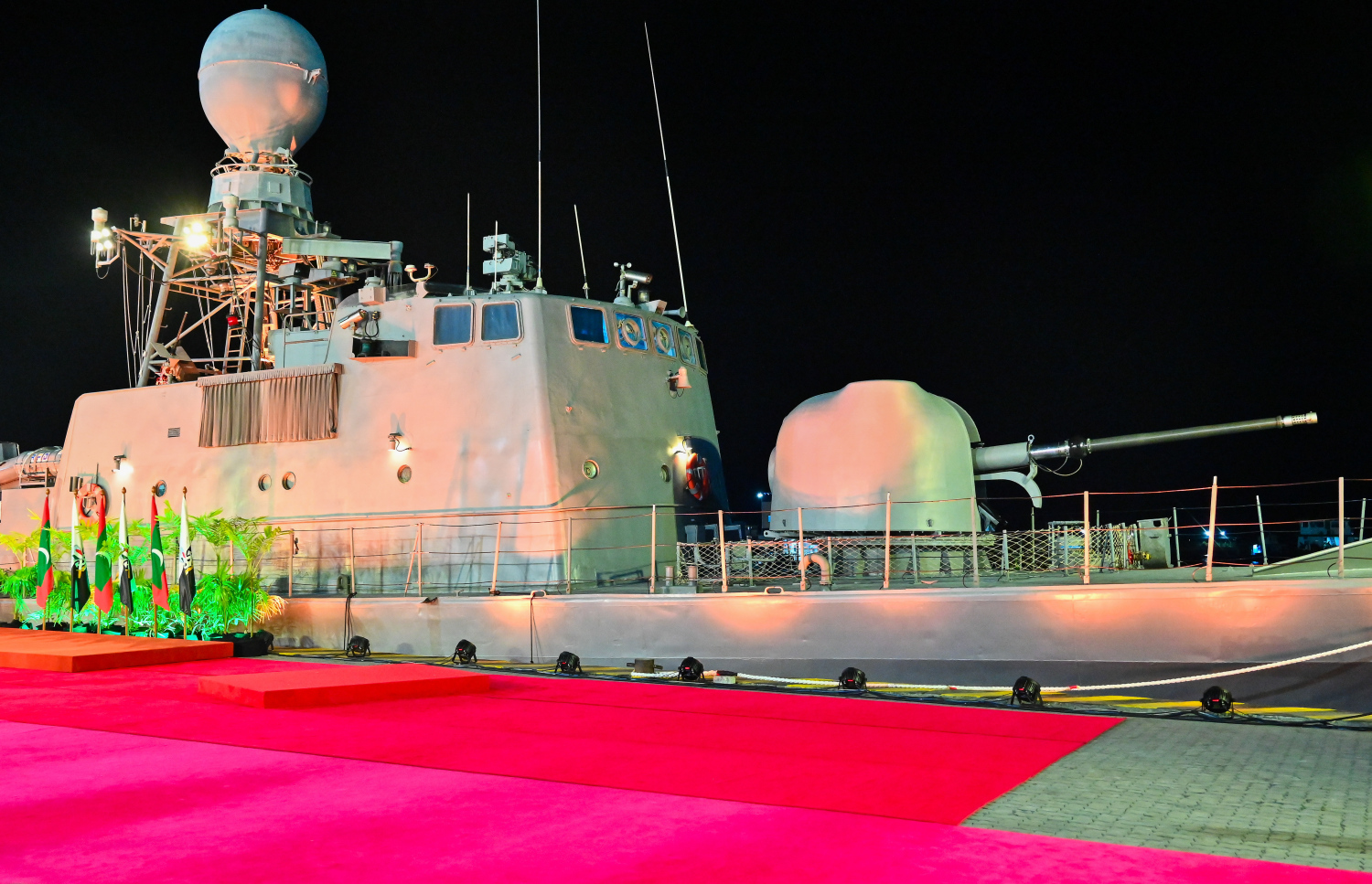 ތުރުކީ ސަރުކާރުން ހަދިޔާކުރާ އަސްކަރީ މަނަވަރު ޓީސީޖީ ވޮލްކަން (ޕީ-343) .-- ފޮޓޯ: ނިޝާން އަލީ | މިހާރު