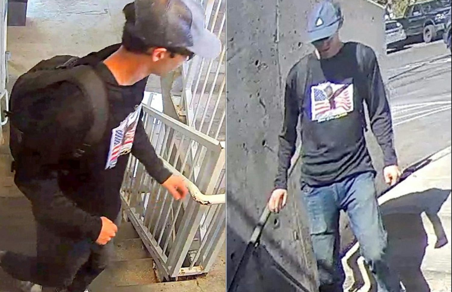 އެމެރިކާގެ ރައީސް ޑޮނަލްޑް ޓްރަމްޕުގެ އެކުވެރި ކަނާތުފިޔައިގެ އެކްޓިވިސްޓު ޗާލީ ކާކް މަރާލި މައްސަލައިގައި ތުހުމަތުކުރެވޭ މީހާ ފެންނަ ވީޑިއޯތަކުން ނަގާފައިވާ ސްކްރީންޝޮޓްތަކެއް.