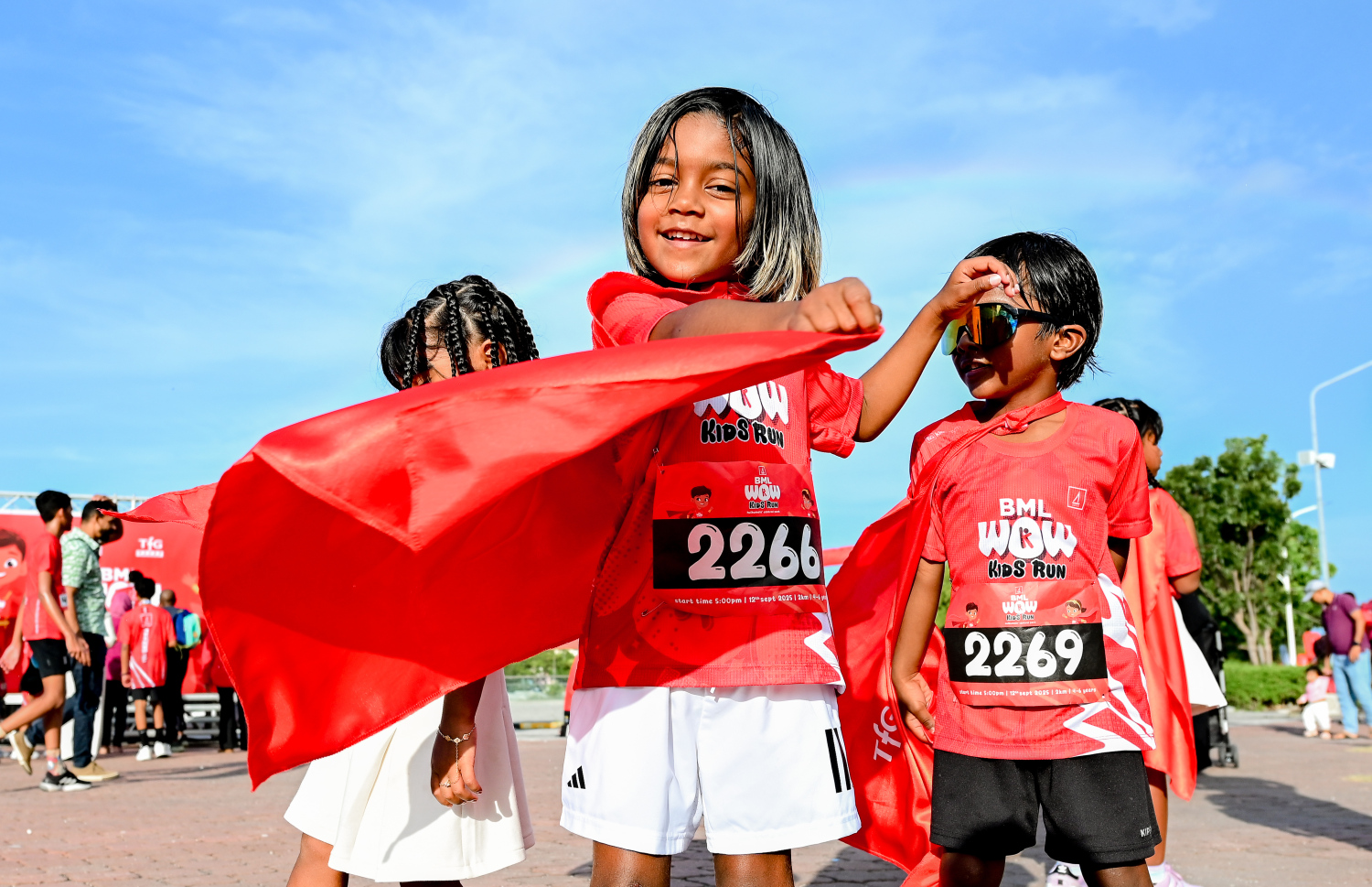 ބީއެމްއެލް އާއި ޓޯޓަލް ފިޓްނަސް ގްރޫޕް (ޓީއެފްޖީ) ގުޅިގެން މިއަދު ހުޅުމާލޭގައި ބޭއްވި ބީއެމްއެލް ވާއު ކިޑްސް ރަންގައި ބައިވެރިވި ދުވުންތެރިން.-- ފޮޓޯ: ނިޝާން އަލީ | މިހާރު