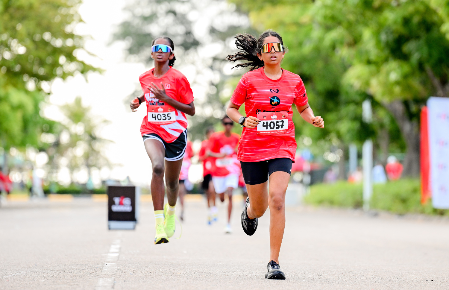 ބީއެމްއެލް އާއި ޓޯޓަލް ފިޓްނަސް ގްރޫޕް (ޓީއެފްޖީ) ގުޅިގެން މިއަދު ހުޅުމާލޭގައި ބޭއްވި ބީއެމްއެލް ވާއު ކިޑްސް ރަންގައި ބައިވެރިވި ދުވުންތެރިން.-- ފޮޓޯ: ނިޝާން އަލީ | މިހާރު