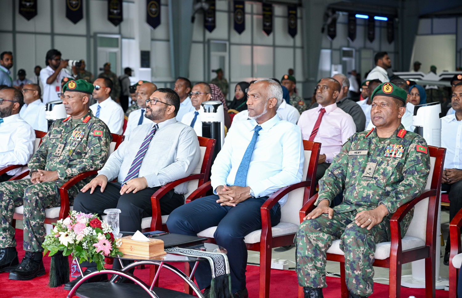 ގަން އެއާ ސްޓޭޝަން އިފްތިތާހު ކުރުމުގެ ރަސްމިއްޔާތުގައި ރައީސް މުއިއްޒު މިއަދު ބައިވެރިވެވަޑައިގަންނަވަނީ.-- ފޮޓޯ: ރައީސް އޮފީސް