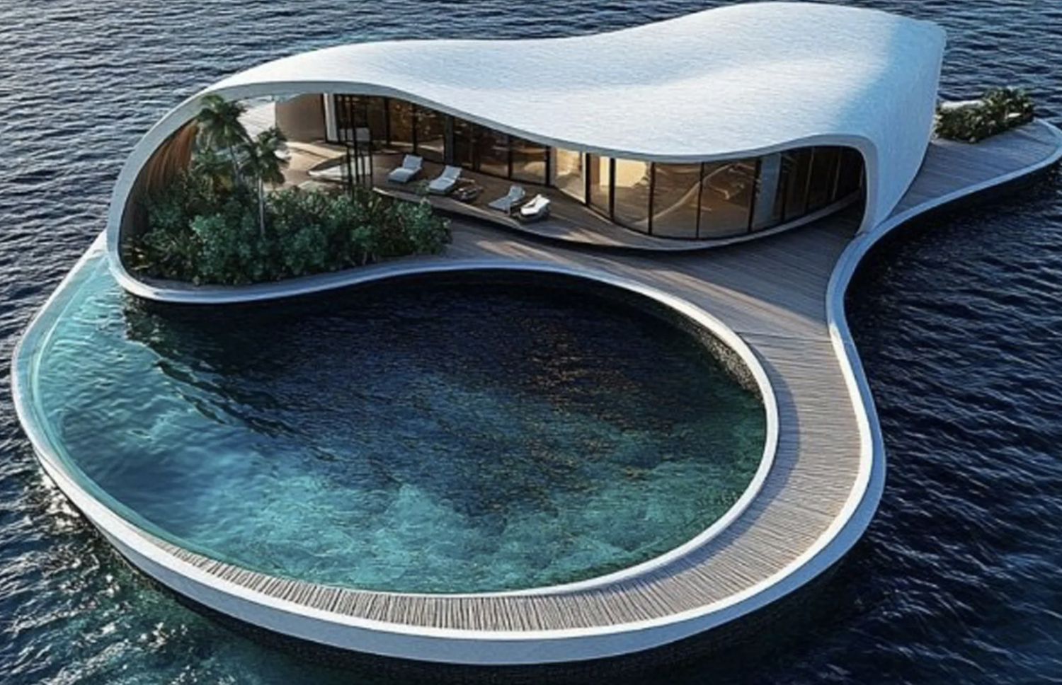 ޓްރަމްޕް އޯގަނައިޒޭޝަނުން ރާއްޖޭގައި ހަދާ ރިސޯޓުގެ ވޯޓާ ވިލާއެއްގެ ކުރެހުމެއް.