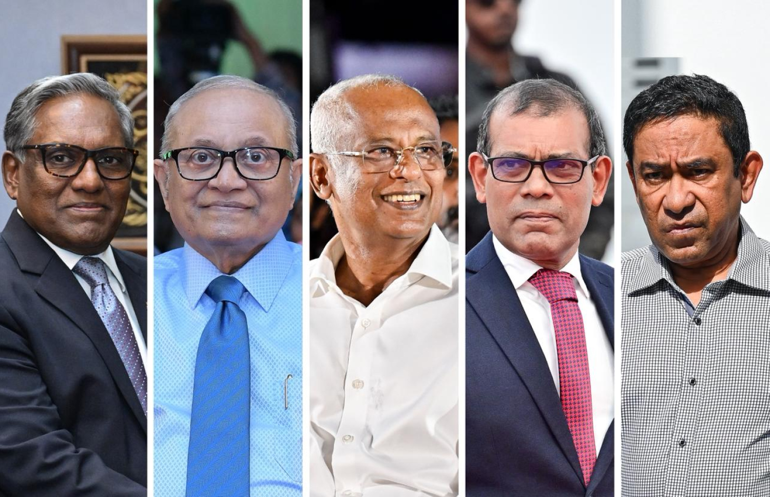 ކުރީގެ ރައީސުންގެ ގޮތުގައި މިހާރު ތިއްބެވި ފަސް ބޭފުޅުން (ކ-ވ) ޔާމީން، ނަޝީދު، އިބްރާހިމް މުހައްމަދު ސޯލިހު، މައުމޫން އަދި ވަހީދު
