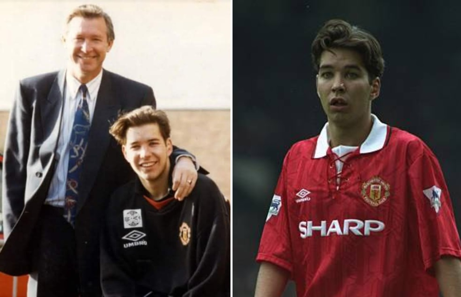 މެންޗެސްޓާ ޔުނައިޓެޑްގެ ލެޖެންޑް ފާގަސަން އޭނާގެ ދަރިފުޅު ޑެރެން އާއެކު.--