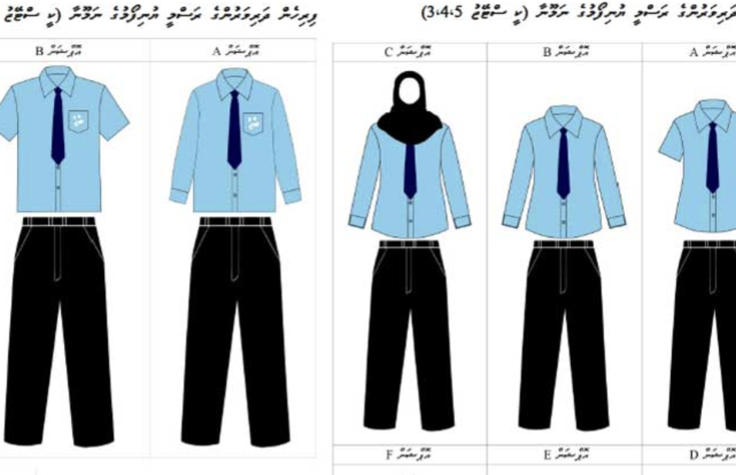 ސްކޫލު ޔުނިފޯމަށް ގެނެސްފައިވާ ބަދަލުތައް.