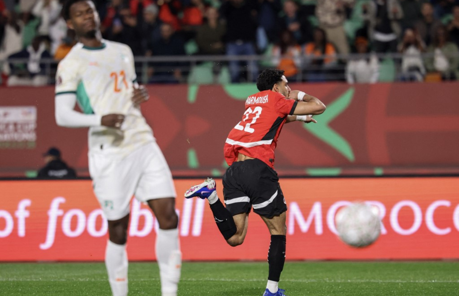 މަރުމޫޝް މިސްރުގެ ދެވަނަ ގޯލު ޖަހައިދިނުމަށް ފަހު.-- ފޮޓޯ: އޭއެފްޕީ