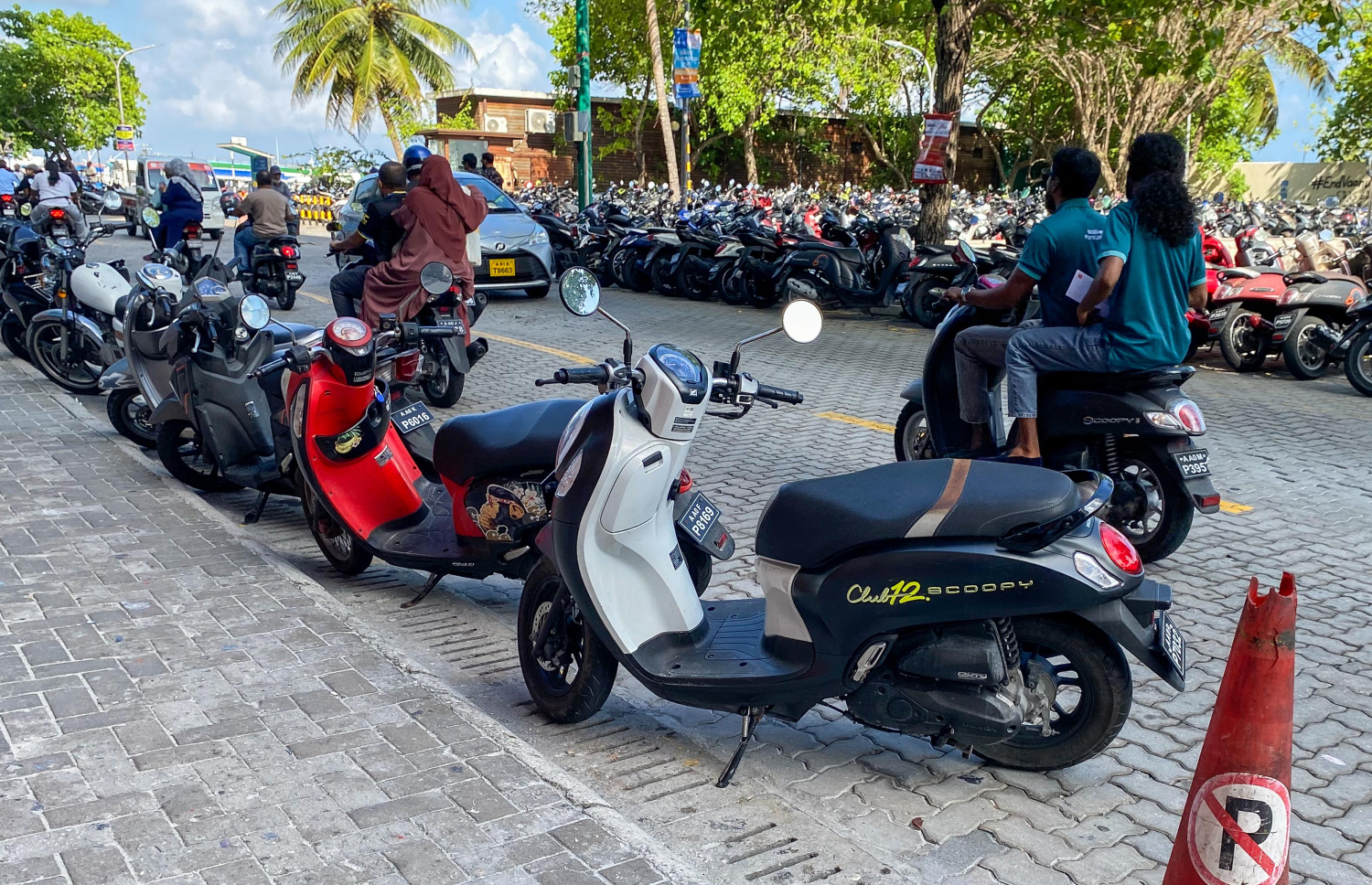 މާލޭގެ ބޭރު މަގުގައި ދެ ފަޅީގައި ސައިކަލުތައް ފާކުކޮށްފައި. އެ މަގުގެ ދެ ފަރާތުގައި ވެސް އާންމުގޮތެއްގައި ސައިކަލުތައް ފާކުކޮށްފައި ހުރޭ -- ފޮޓޯ: ފަޔާޒް މޫސާ / މިހާރު