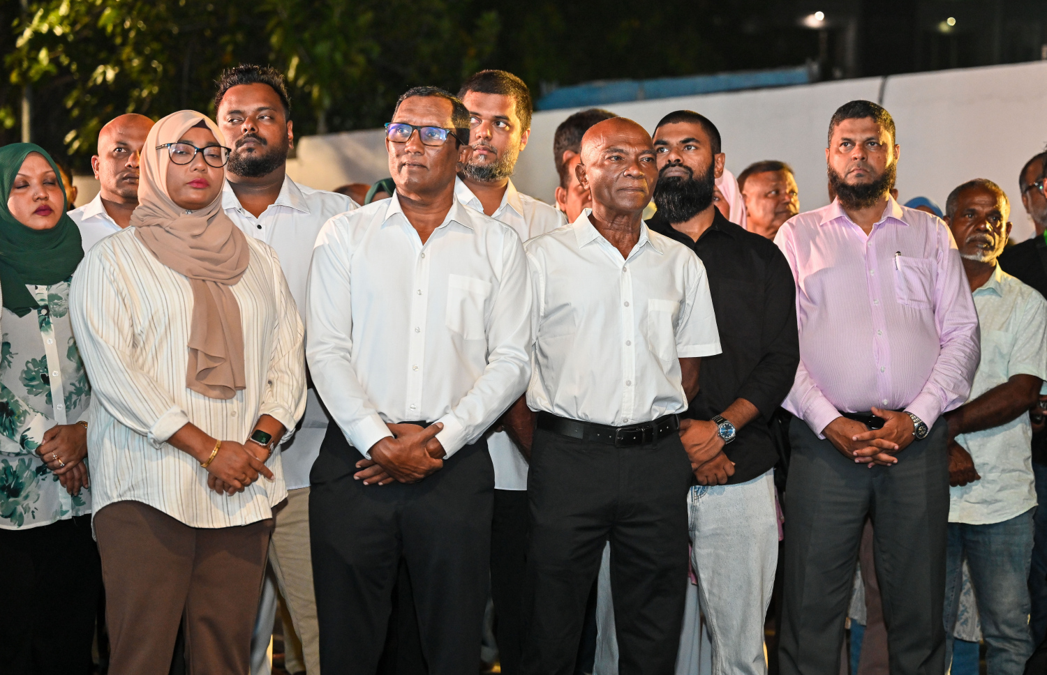 މާލޭ ސިޓީގެ މޭޔަރު ކަމަށް ސަރުކާރު ހިންގާ ޕާޓީ، ޕީއެންސީ ޓިކެޓުގައި ވާދަކުރައްވާ ކުރީގެ ޗީފް އޮފް ޑިފެންސް ފޯސް އަދި ކުރީގެ ޑިފެންސް މިނިސްޓަރު މޫސާ އަލީ ޖަލީލުގެ ކެމްޕެއިން ޖަގަހަ ހުޅުވުން. -- ފޮޓޯ: ފަޔާޒު މޫސާ | މިހާރު