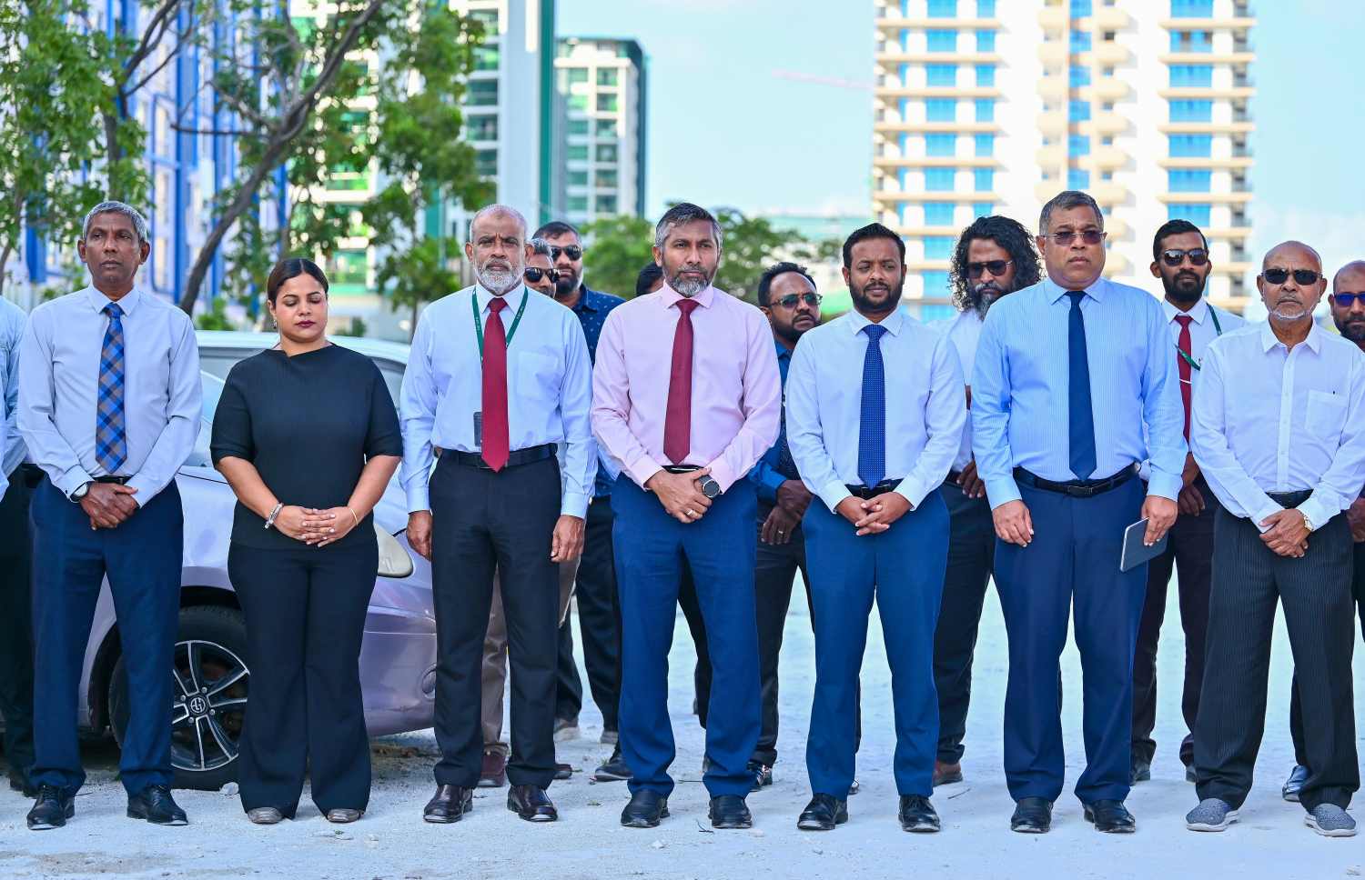 ބީއެމްއެލްގެ އަގުހެޔޮ ފްލެޓު މަޝްރޫއުގެ އަމަލީ މަސައްކަތް ފެށުމަށް މިދިޔަ ހަފުތާގައި ހުޅުމާލޭގައި ބޭއްވި ރަސްމިއްޔާތުގެ ތެރެއިން.---ފޮޓޯ: ފަޔާޒު މޫސާ| މިހާރު