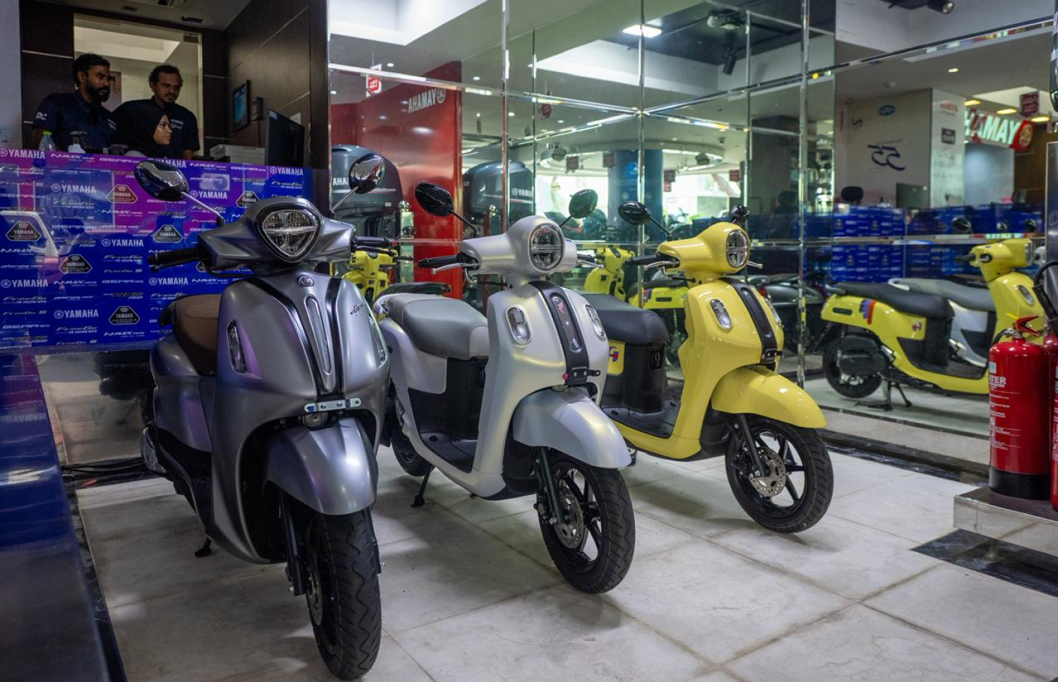 އެލިއާ ޝޯރޫމްގައި ބަހައްޓާފައި ހުރި ސައިކަލުތަކެއް -- ފޮޓޯ: ނިޝާން އަލީ | މިހާރު