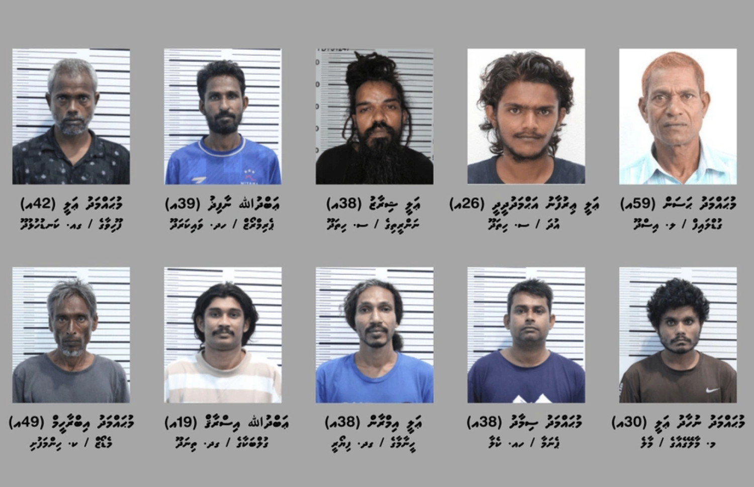 ސްކޭމްކޮށްގެން ފައިސާ ނެގި މައްސަލައިގައި ހައްޔަރުކުރި މީހުން. -- ފޮޓޯ: ޕޮލިސް