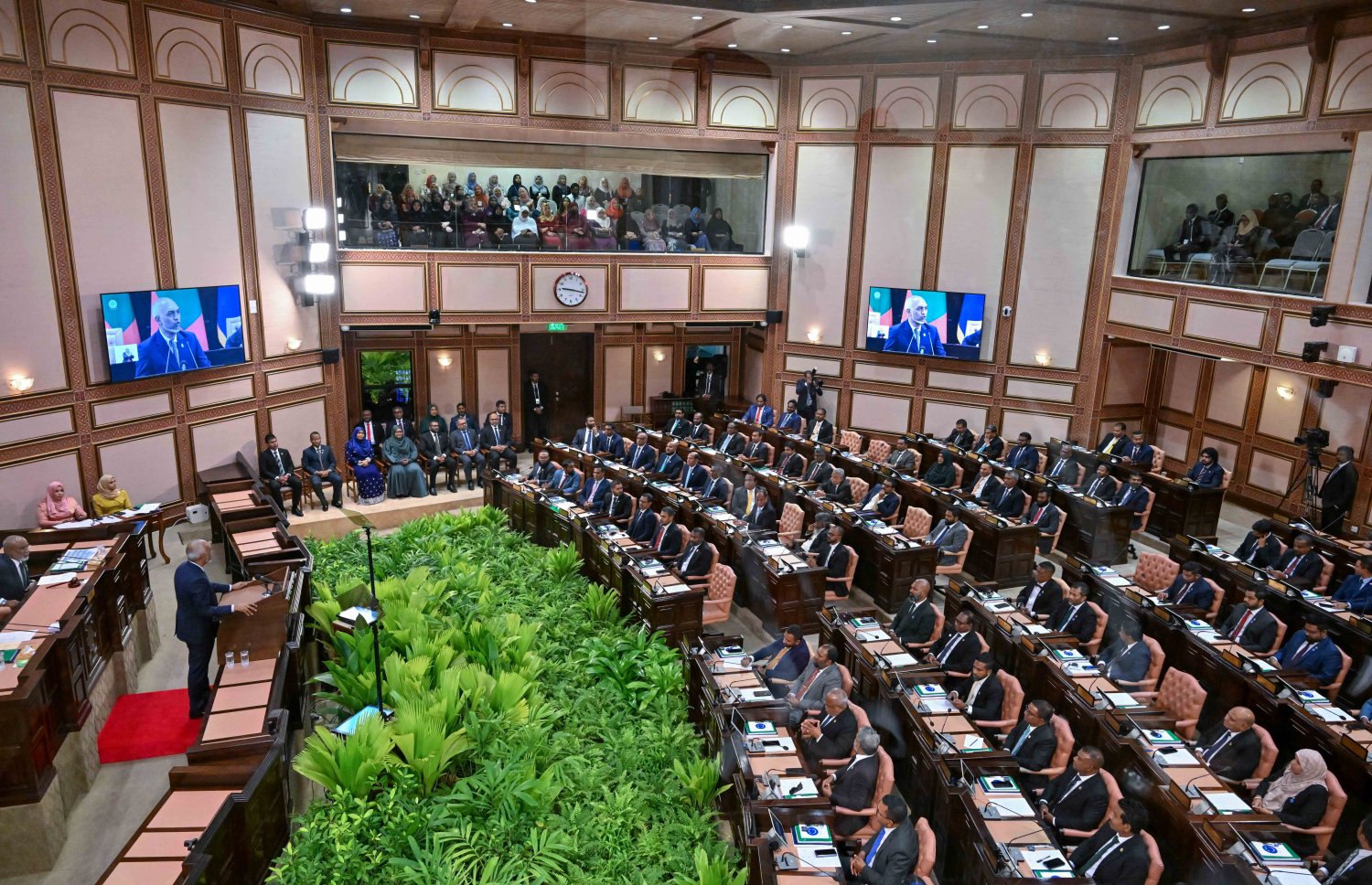 ރައީސް މުއިއްޒު ރައްޔިތުންގެ މަޖިލިހަށް މިއަދު ރިޔާސީ ބަޔާން އިއްވަވަނީ.---ފޮޓޯ: ރައީސް އޮފީސް