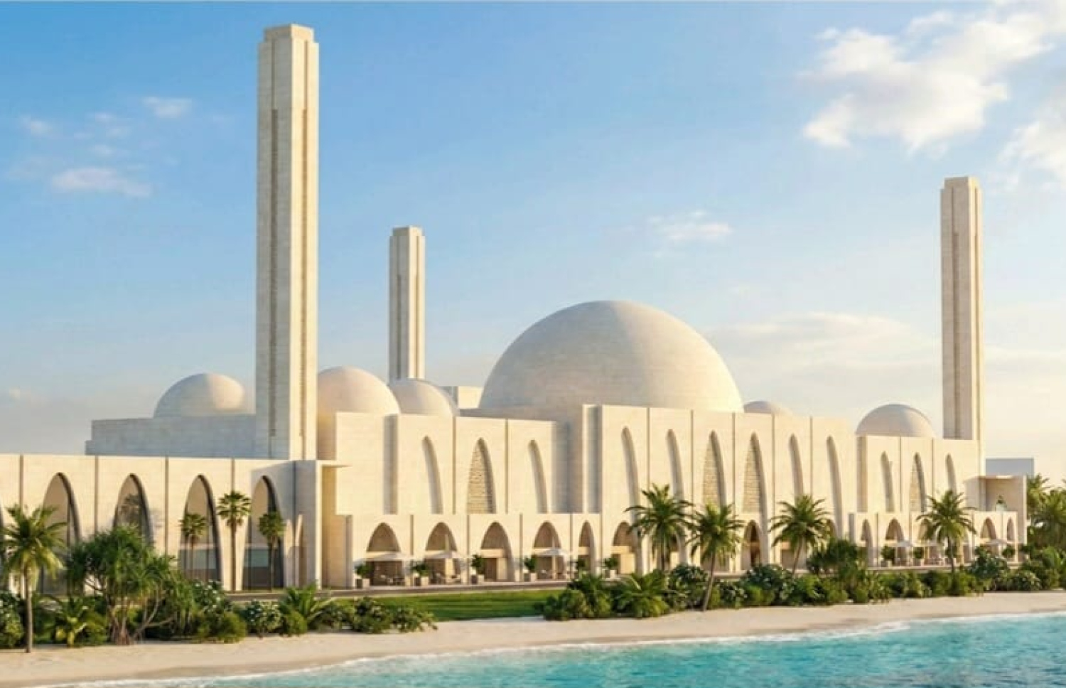 ބޮޑު މިސްކިތް ނިމޭއިރު ހުންނާނެ ގޮތުގެ ކުރެހުމެއް.-- ފޮޓޯ: އިސްލާމިކް މިނިސްޓްރީ